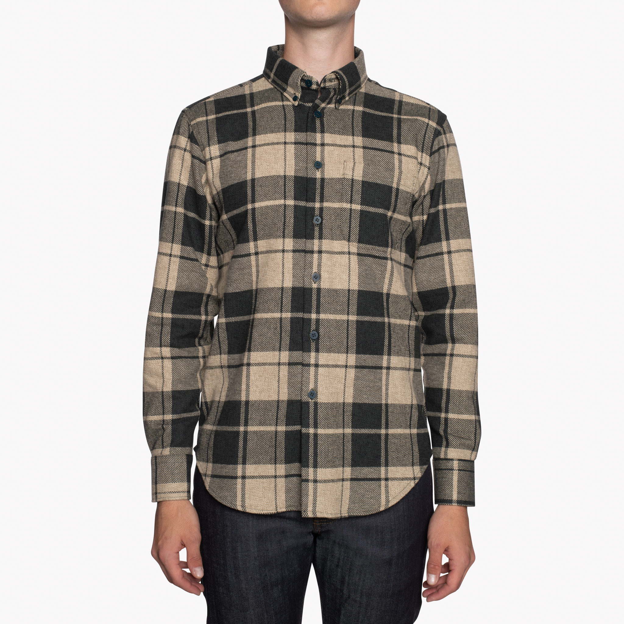  Easy Shirt - Heavy Vintage Flannel - Forest/Grey - front 