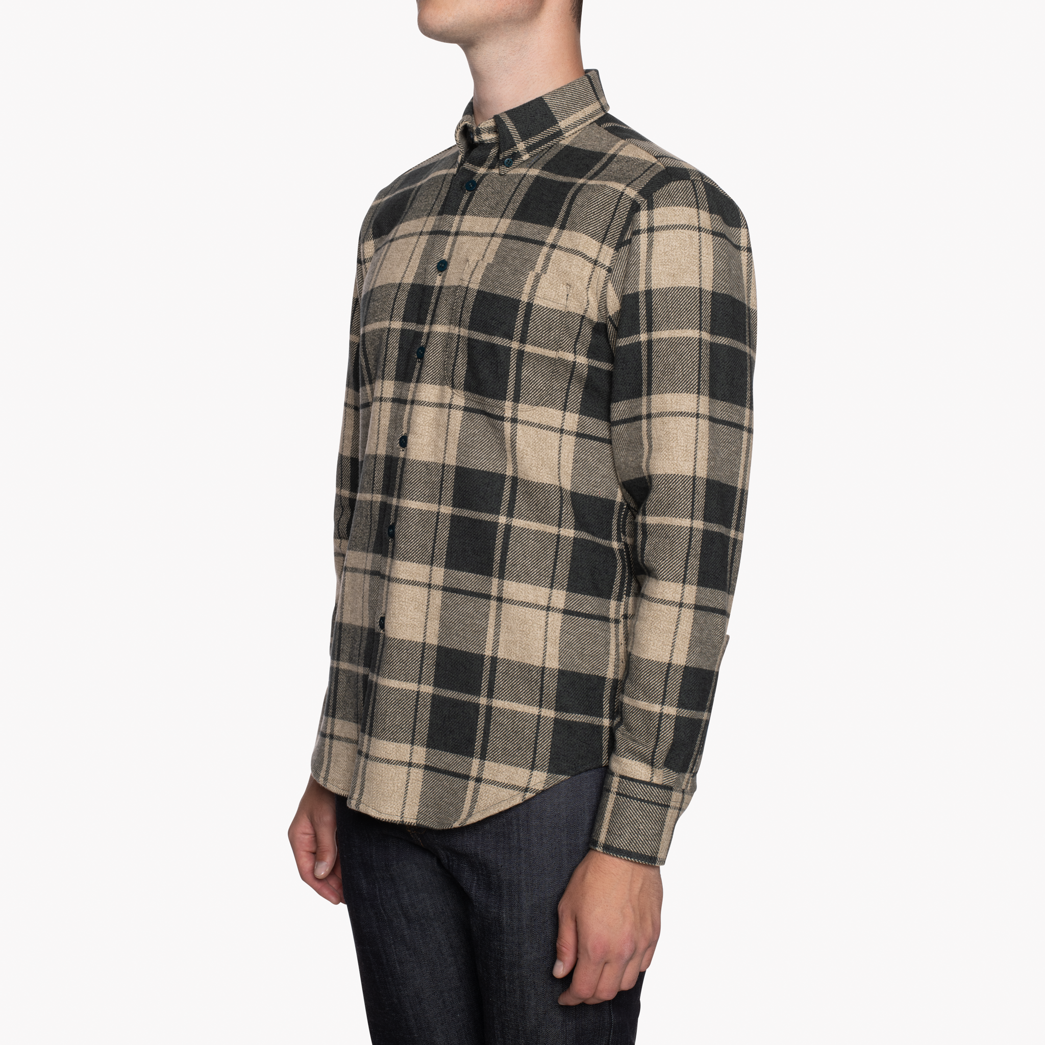  Easy Shirt - Heavy Vintage Flannel - Forest/Grey - side 