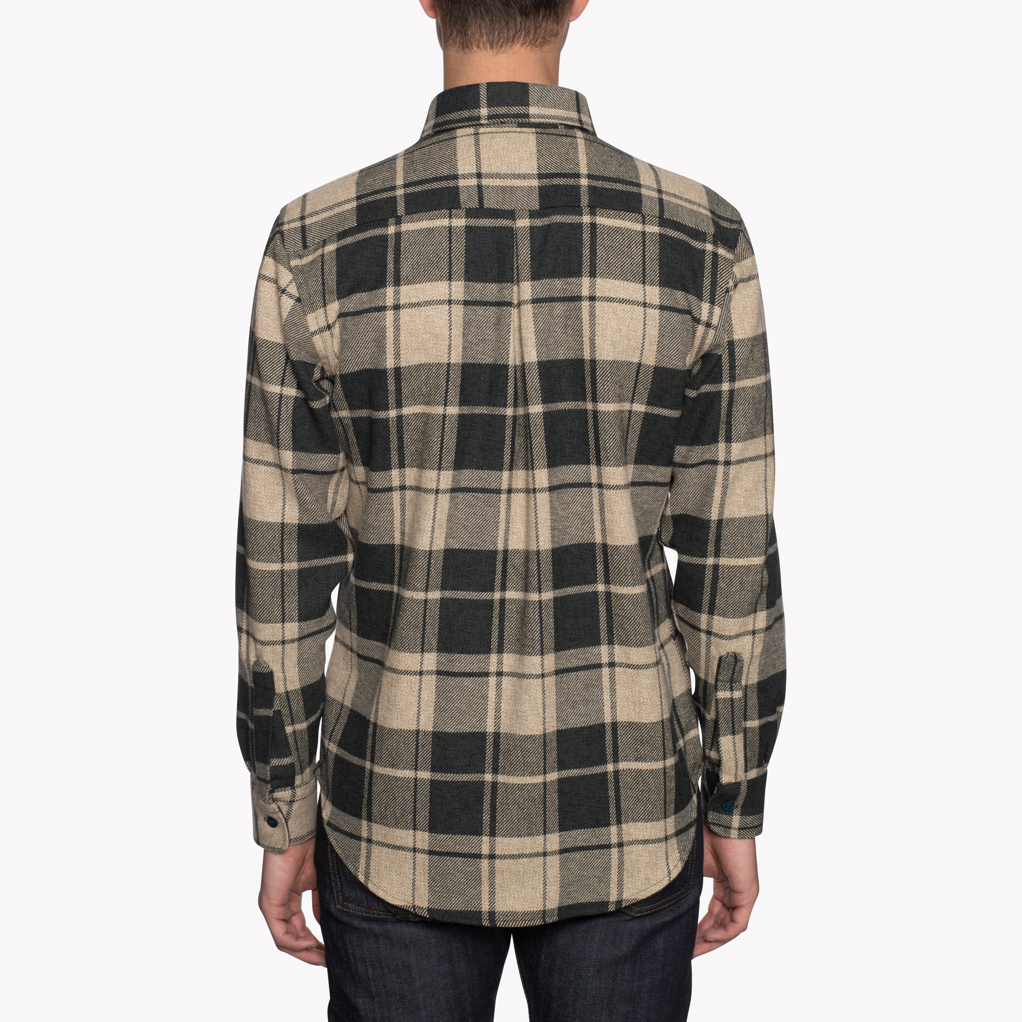  Easy Shirt - Heavy Vintage Flannel - Forest/Grey - back 