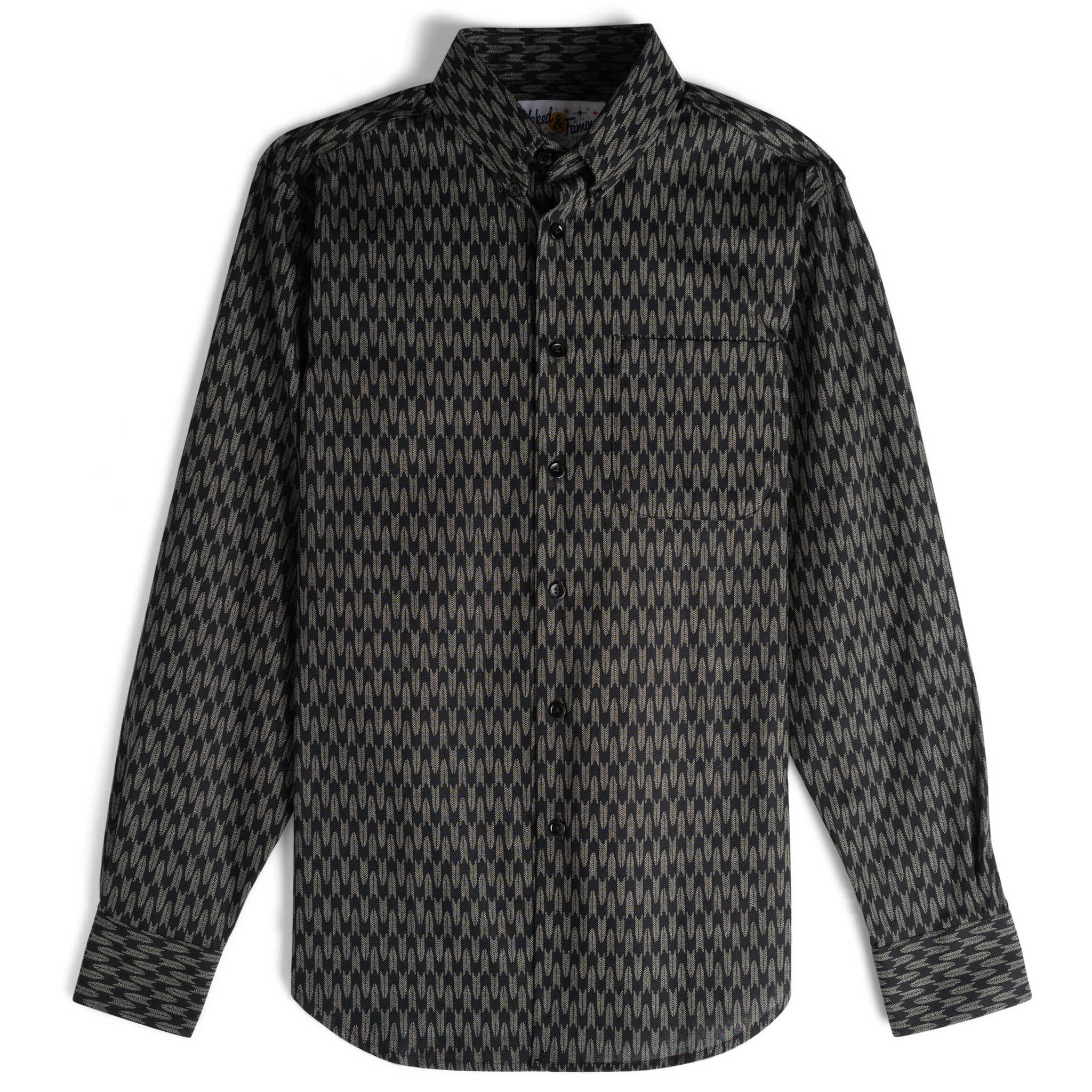  Easy Shirt - Kimono Arrow - Black - flat front 