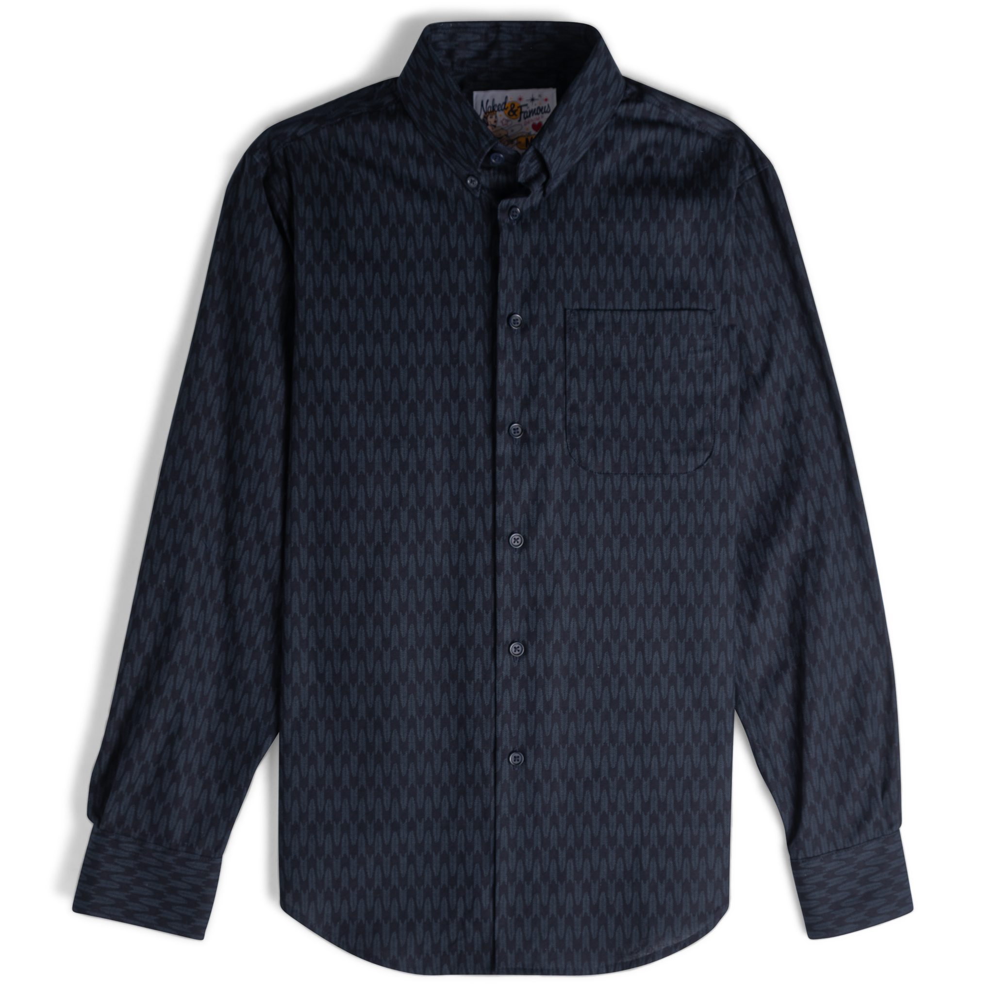  Easy Shirt - Kimono Arrow - Blue - flat front 