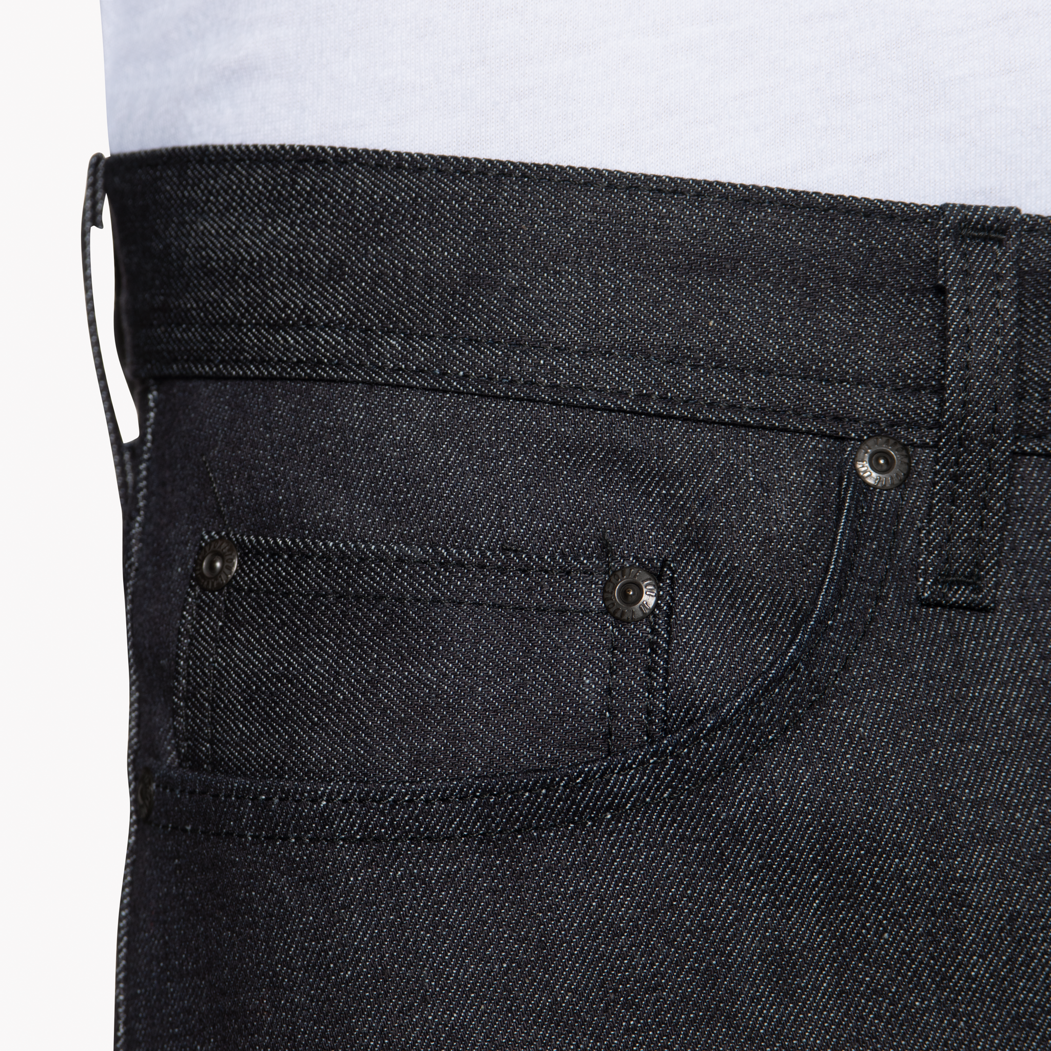  Blue Smoke Stretch Selvedge Jeans - coin pocket 