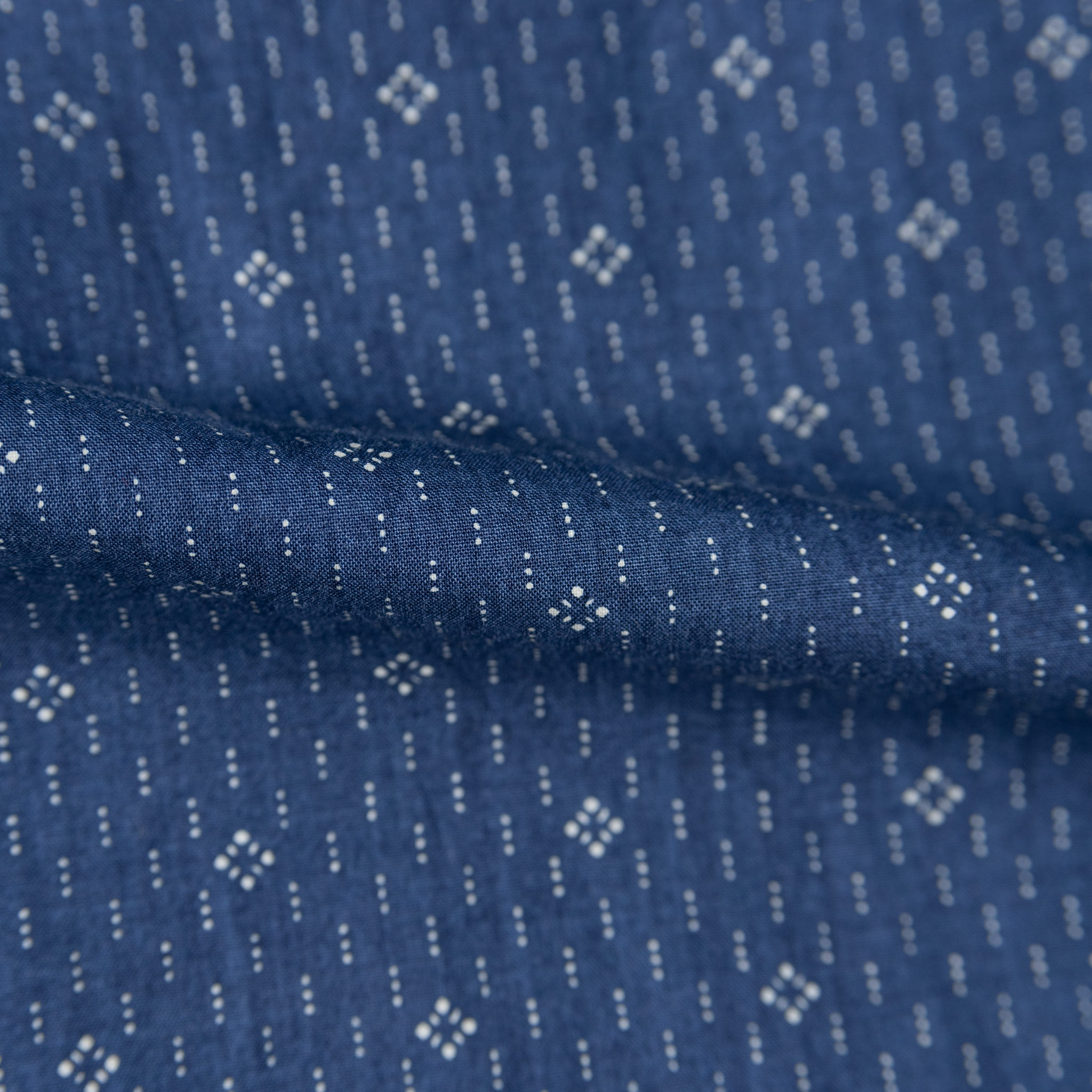  Organic Cotton - Diamond Dots - Navy - fabric 