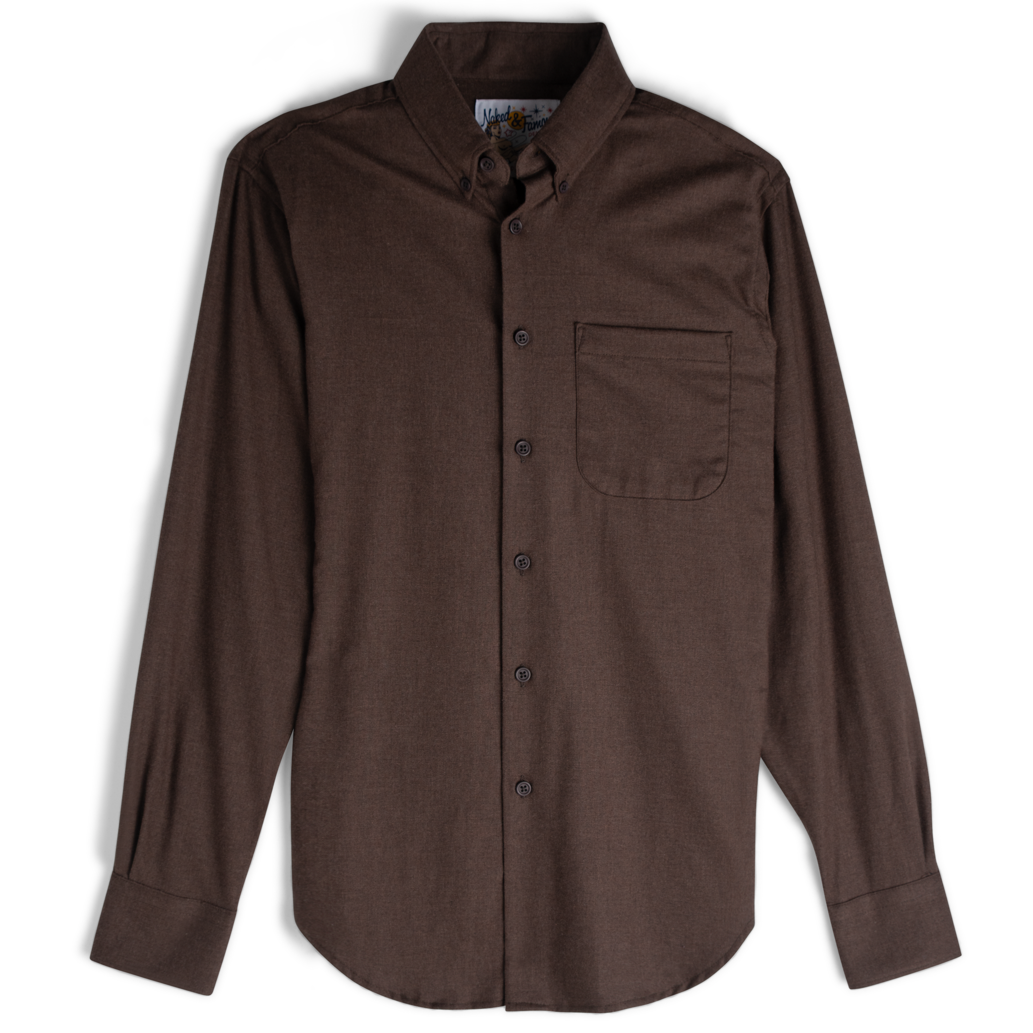  Easy Shirt - Soft Twill - Brown - flat front 