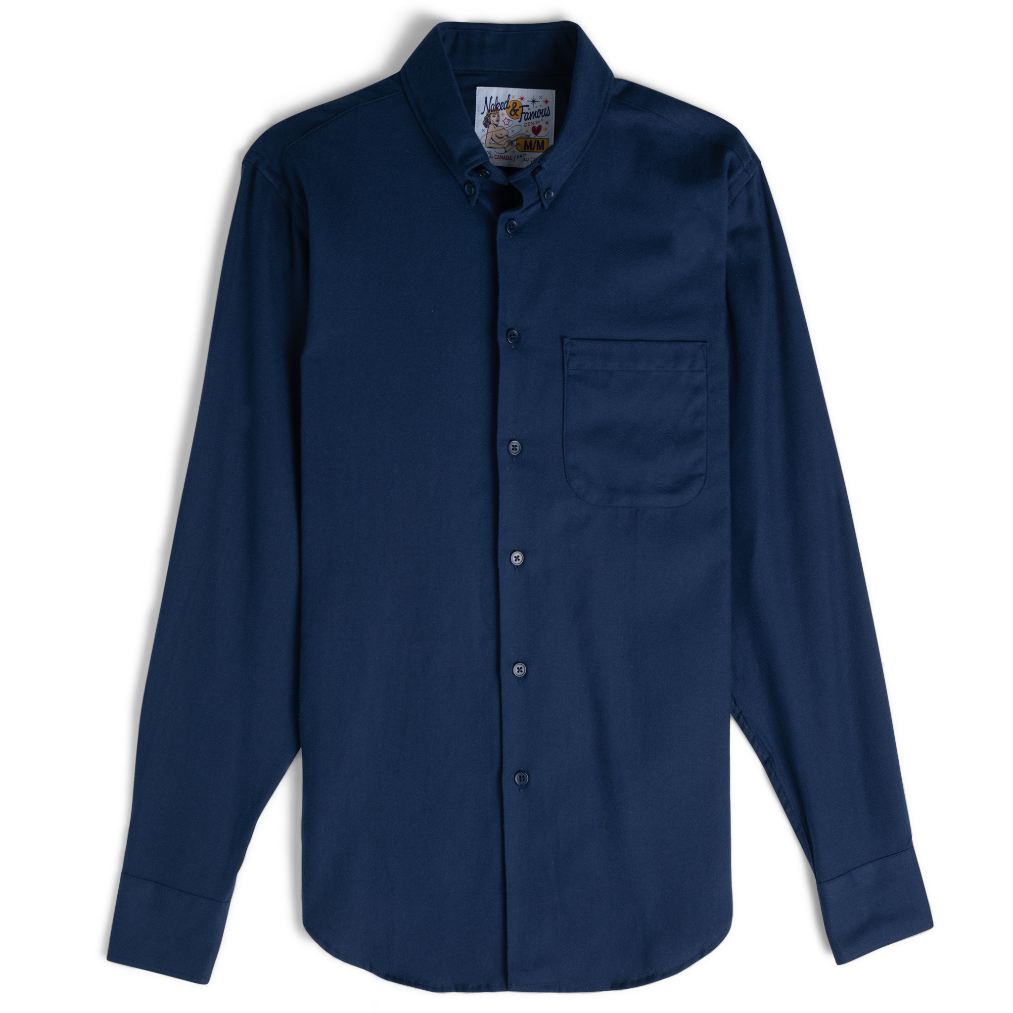  Easy Shirt - Soft Twill - Navy - flat front 