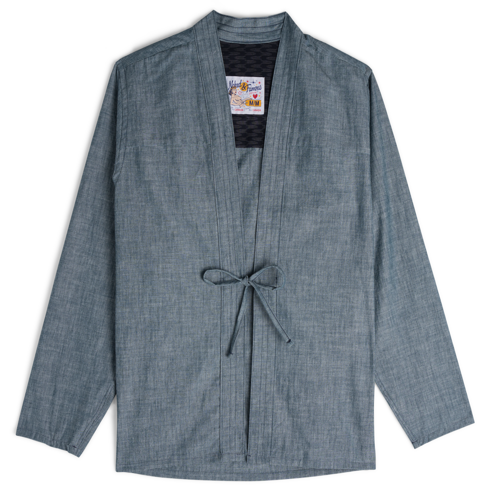  Kimono Shirt - 5oz Rinsed Chambray - flat front 