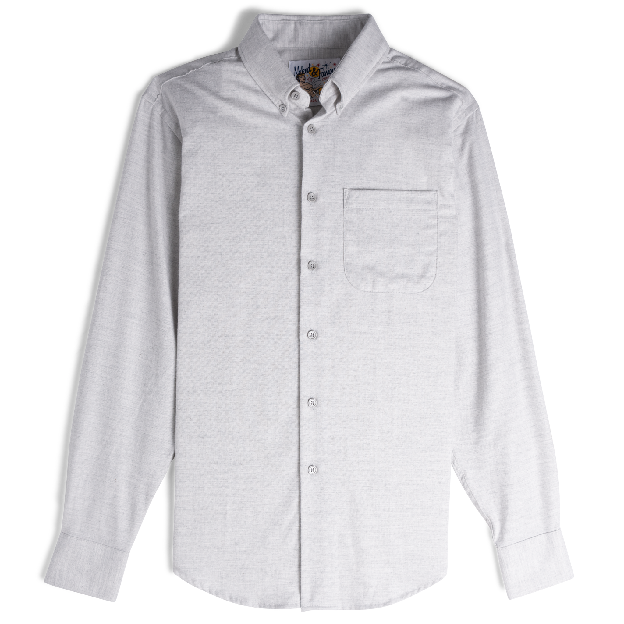  Easy Shirt - Soft Twill - Grey - flat front 