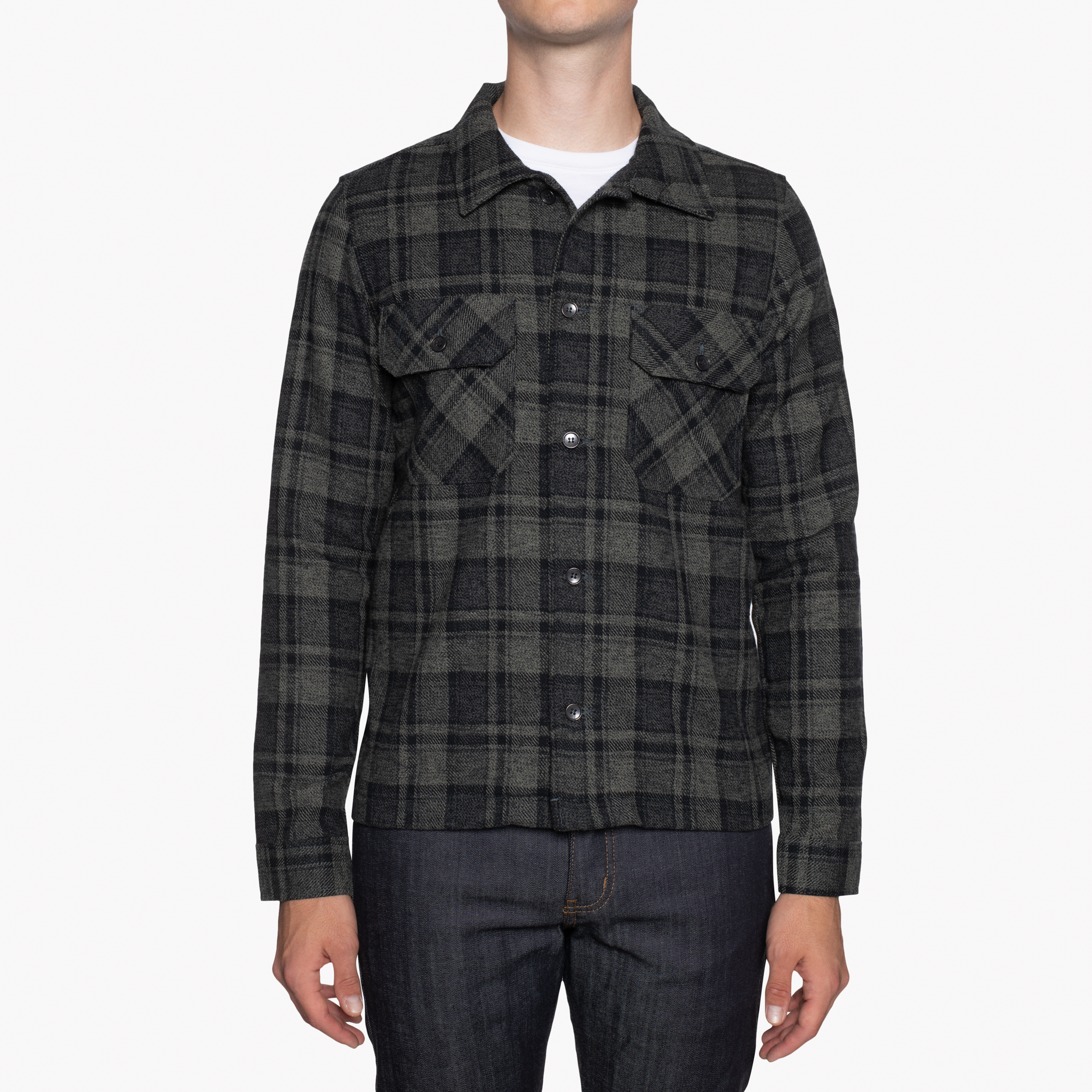  Work Shirt - Heavy Vintage Flannel - Charcoal - front 