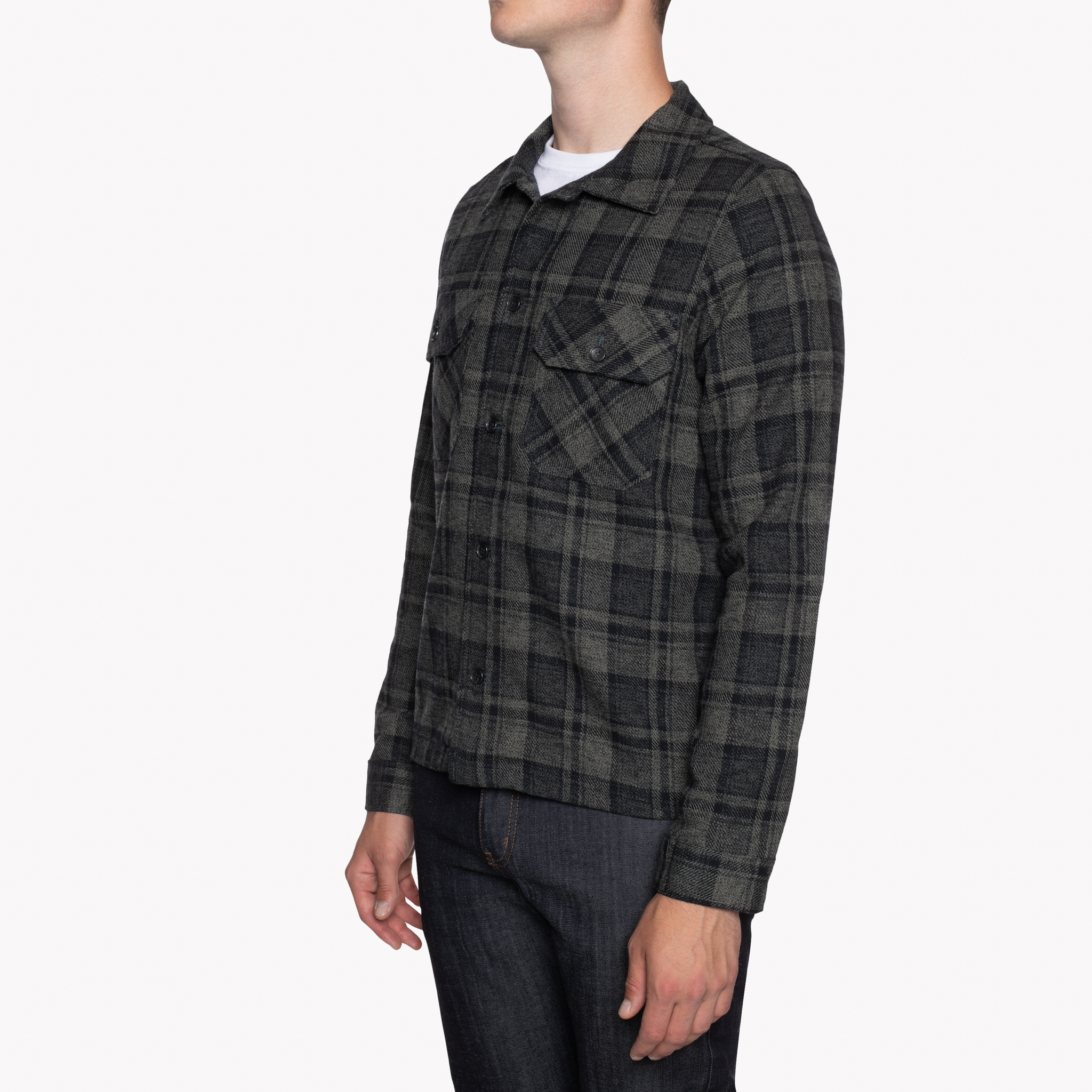  Work Shirt - Heavy Vintage Flannel - Charcoal - side 