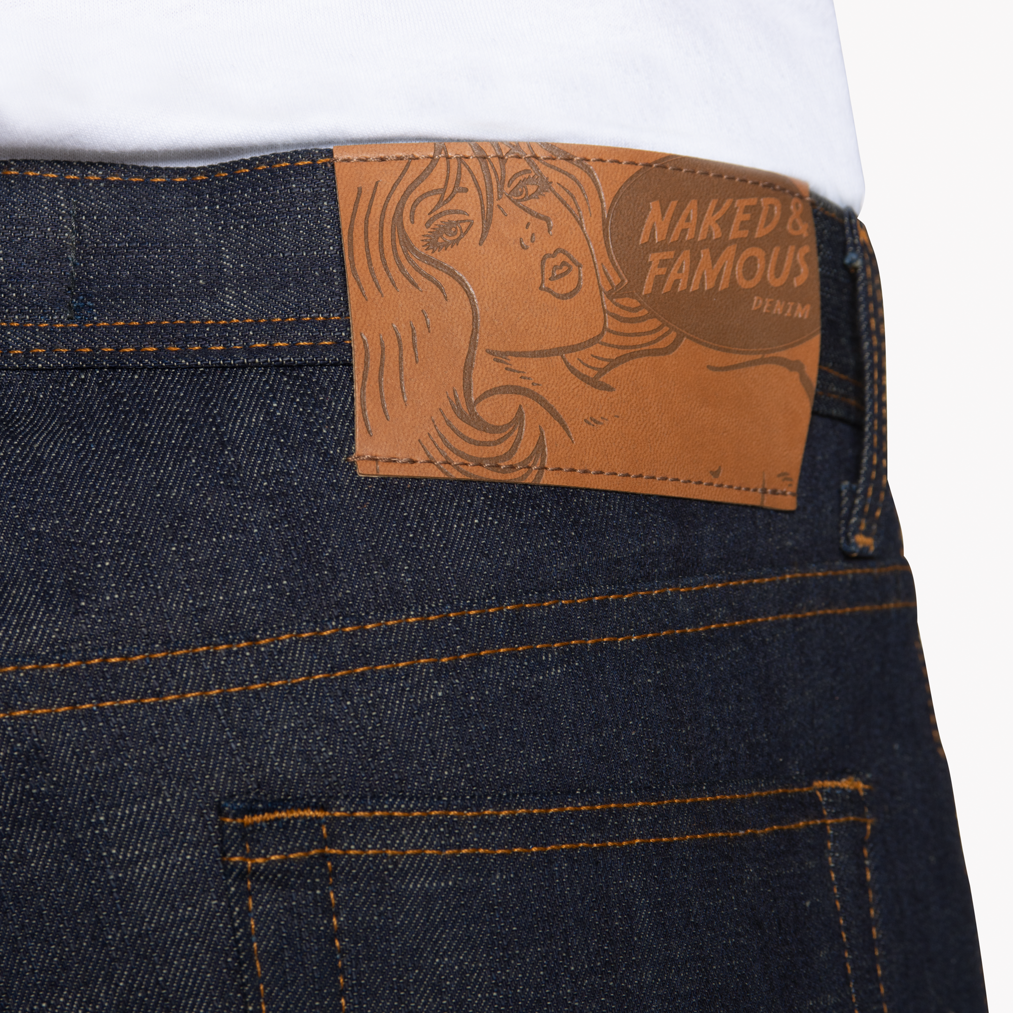  Perfect Blue Slub Selvedge jeans - leather patch 