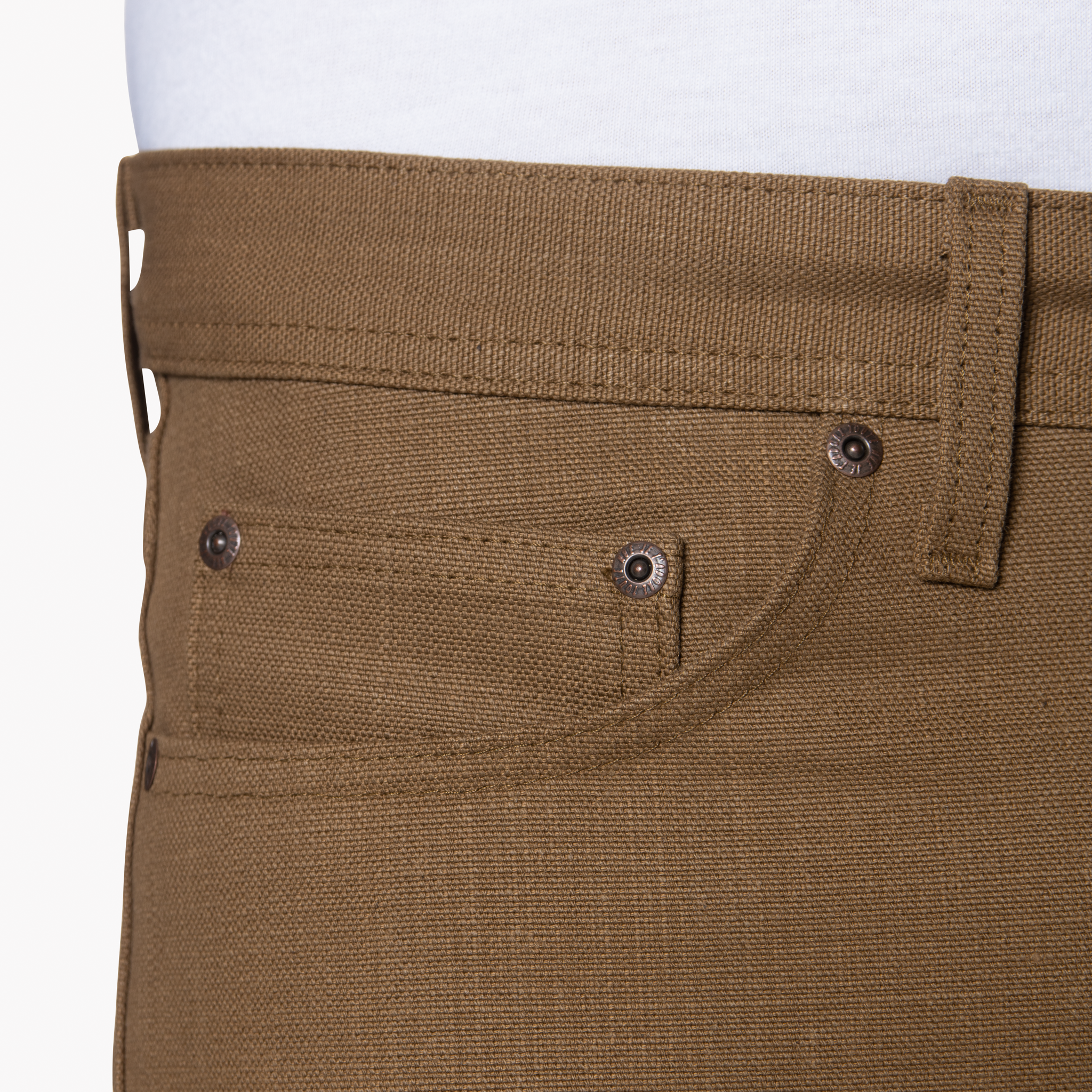  Raw Cotton Canvas - Brown - coin pocket 