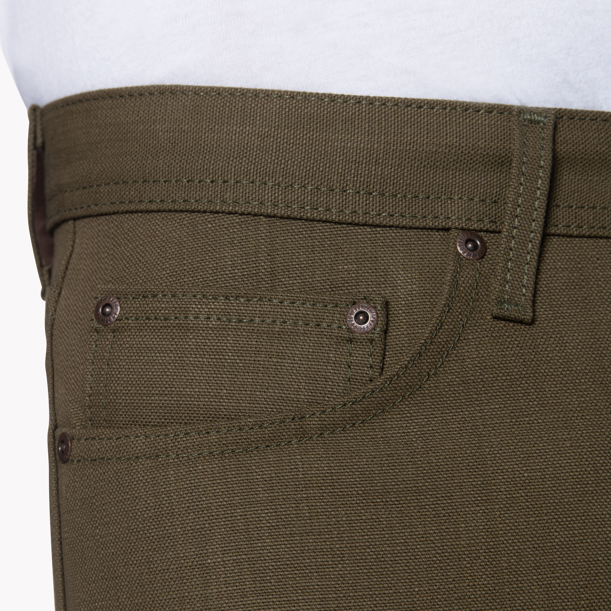 Raw Cotton Canvas - Olive - coin pocket 