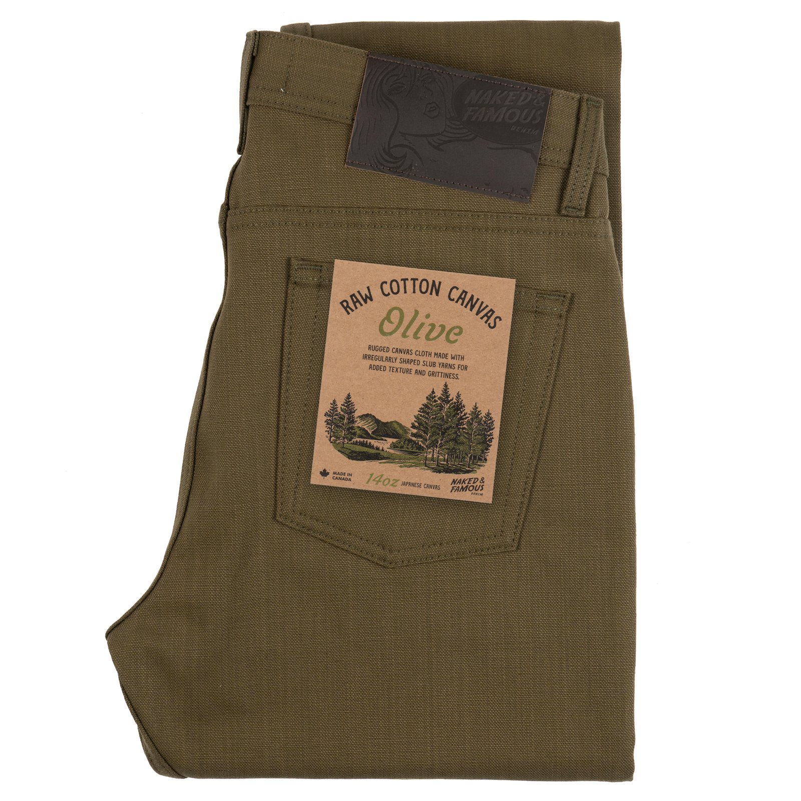  Raw Cotton Canvas - Olive - folded 