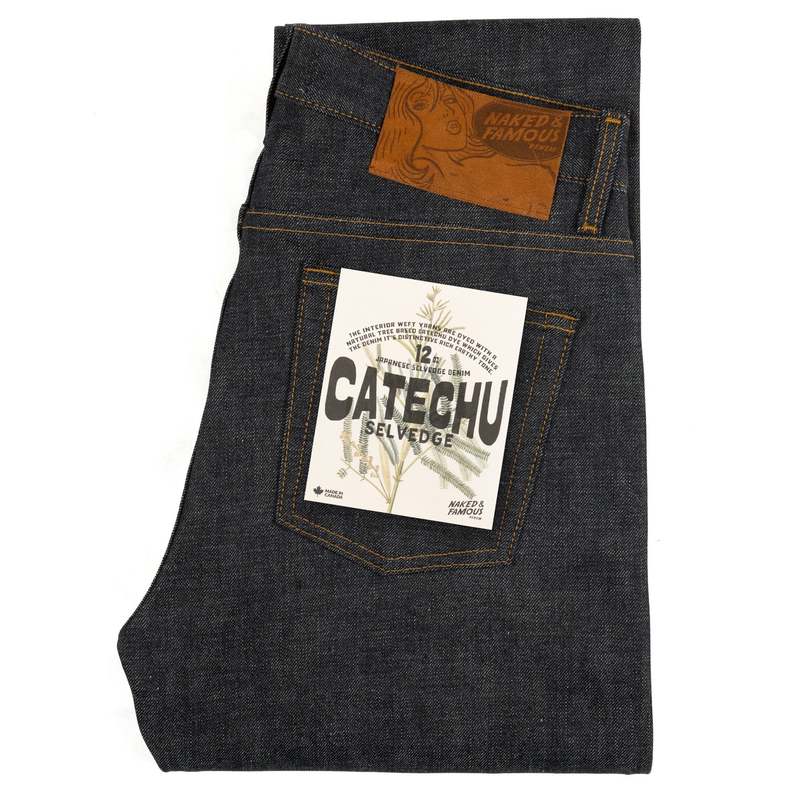  Catechu Selvedge jeans - folded 