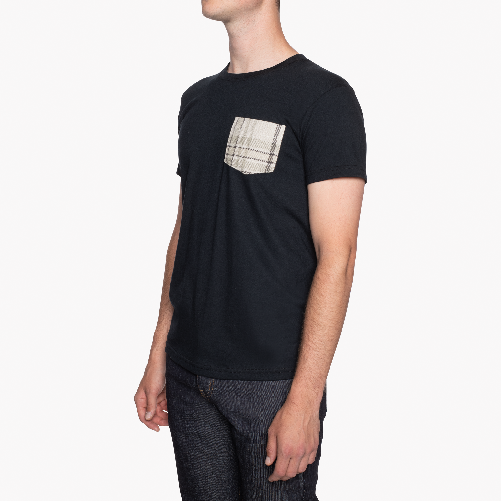 Contract Pocket Tee - Black + Heavy Vintage Flannel Pale Grey - side 