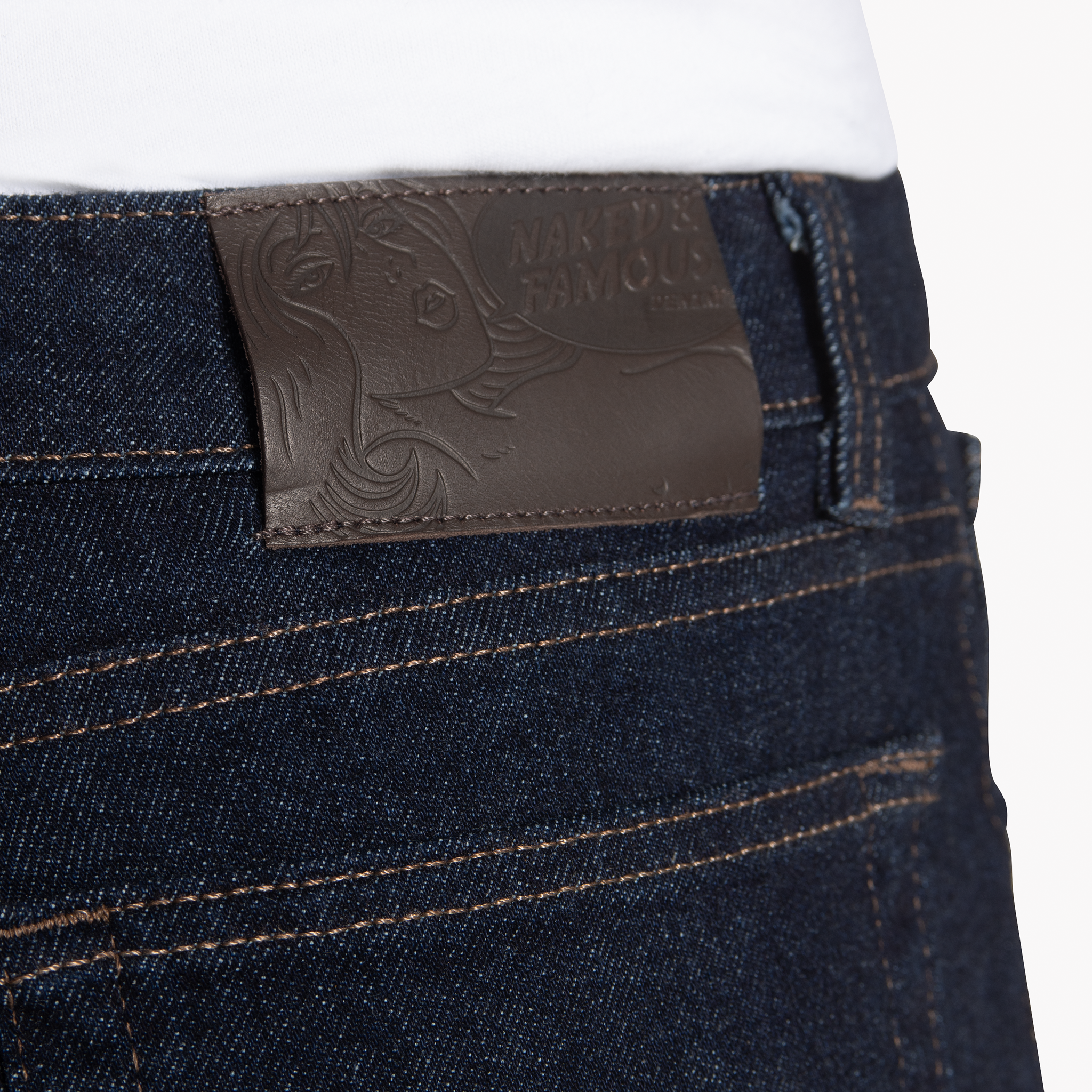  Women’s Blue Comfort jeans - leather patch 