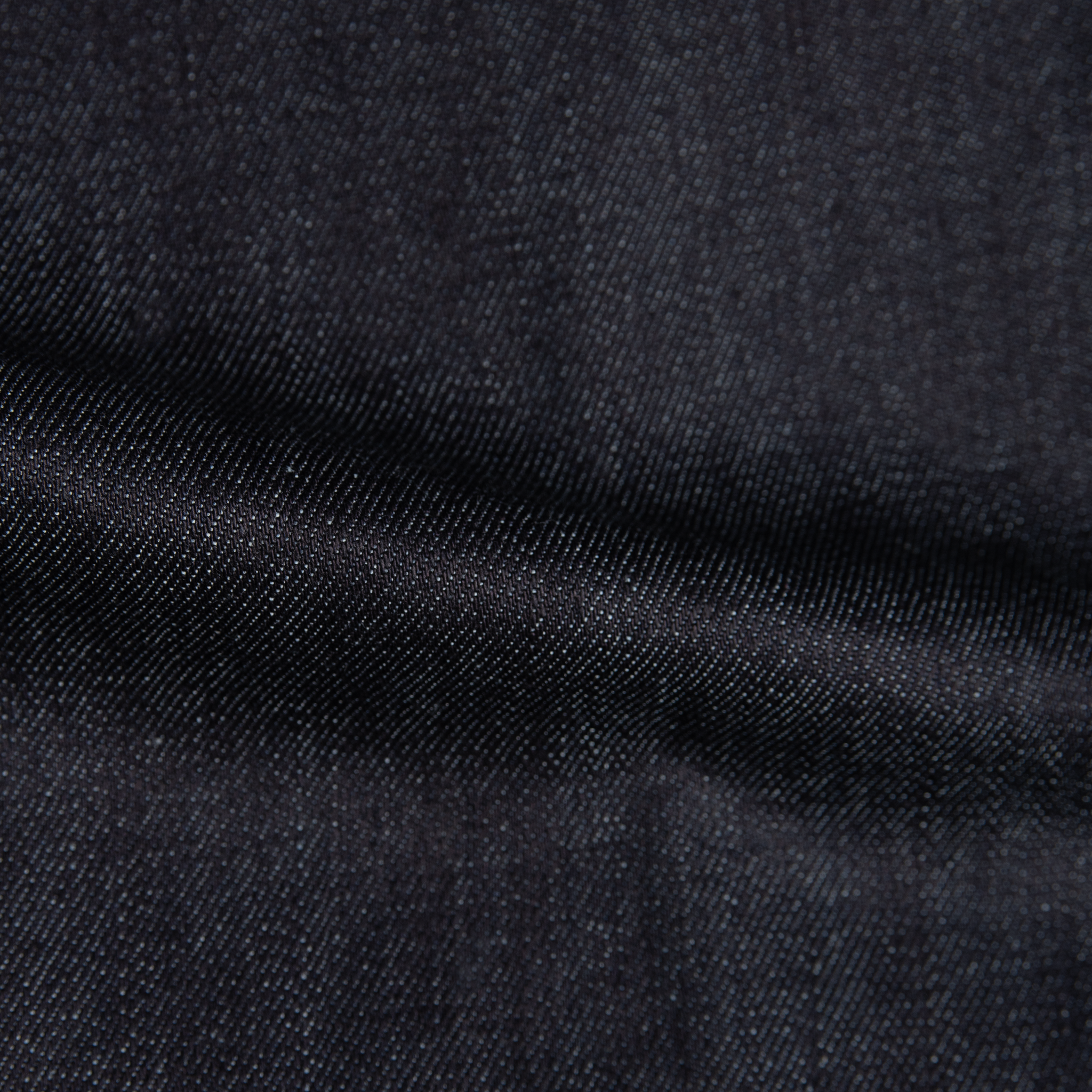  Stand Collar Long Coat - Indigo Raw Denim - fabric 