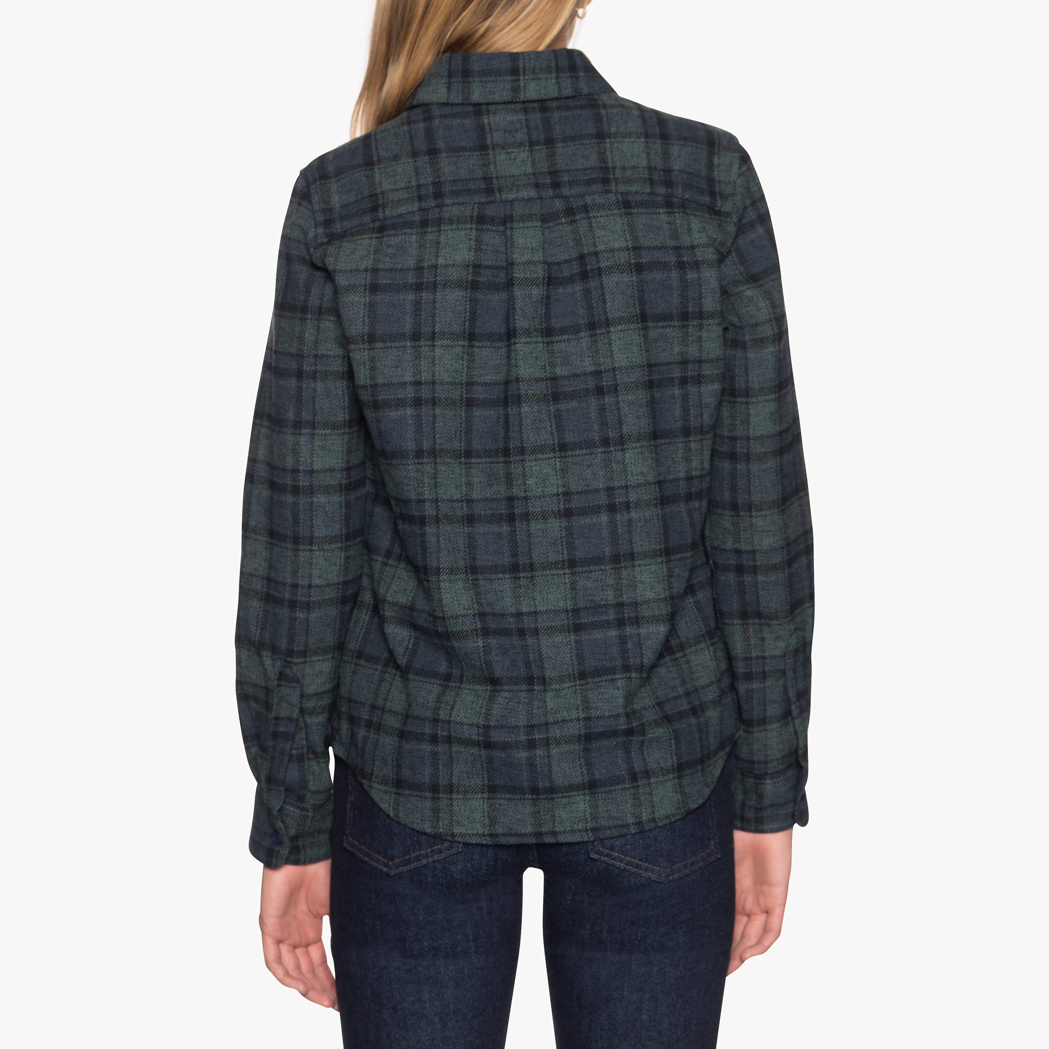  Women’s Country Shirt - Heavy Vintage Flannel - Blue/Green - back 