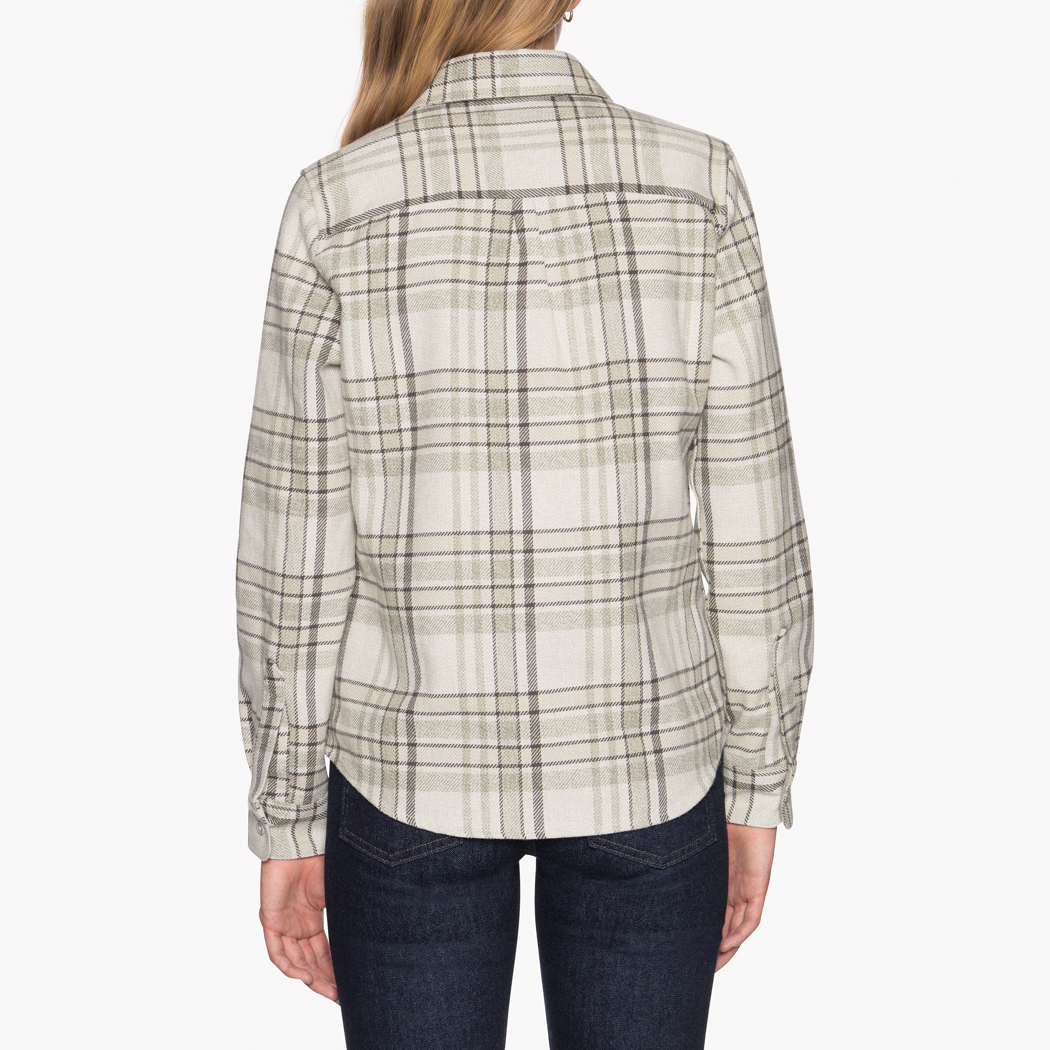  Women’s Country Shirt - Heavy Vintage Flannel - Pale Grey - back 