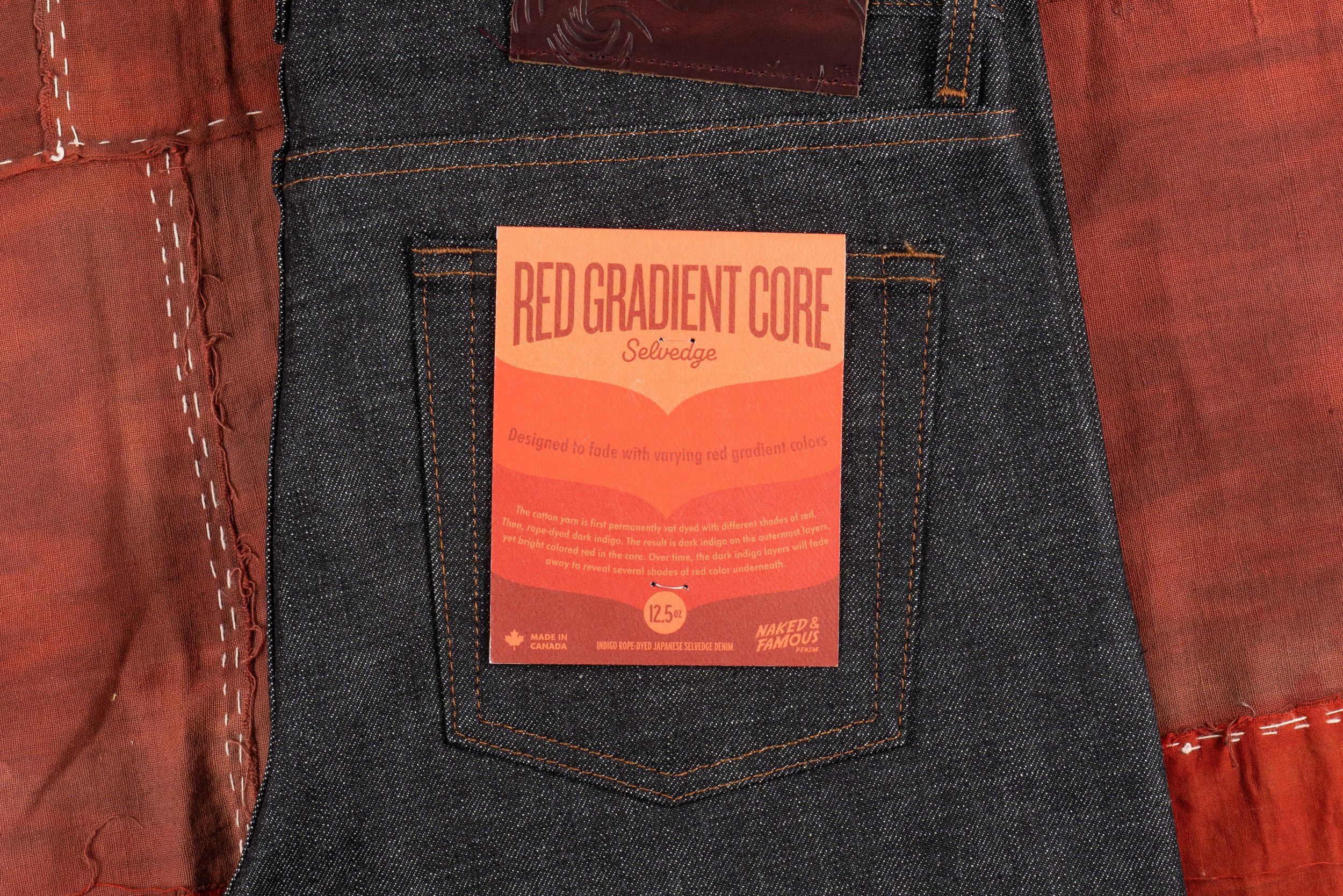 Red Gradient Core Selvedge - Pocket Flasher.