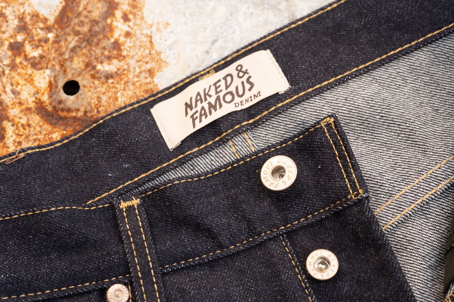 Naked & Famous Denim - Salvaged Selvedge - Button Close Up