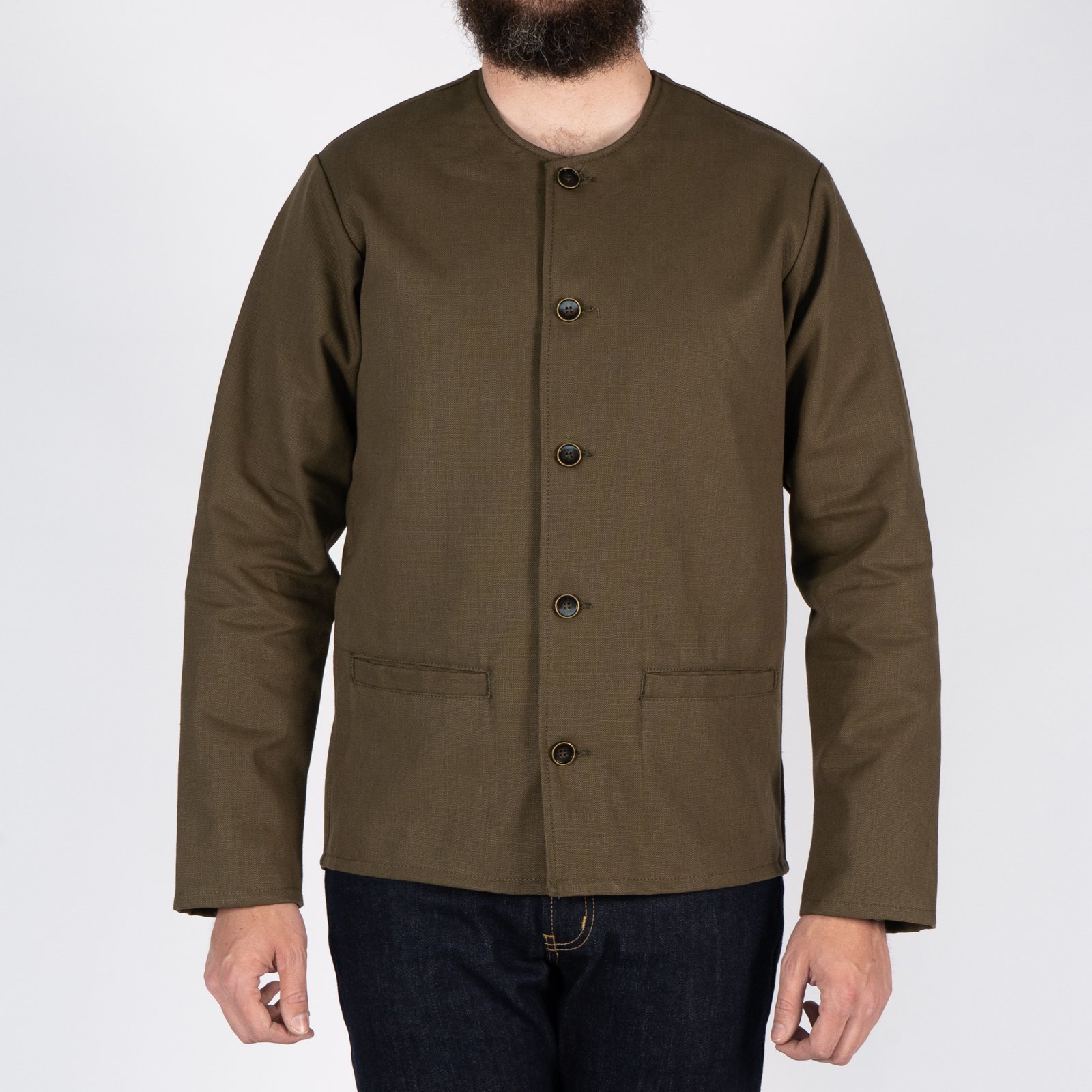  Smart Jacket - Raw Cotton Canvas - Olive - front 