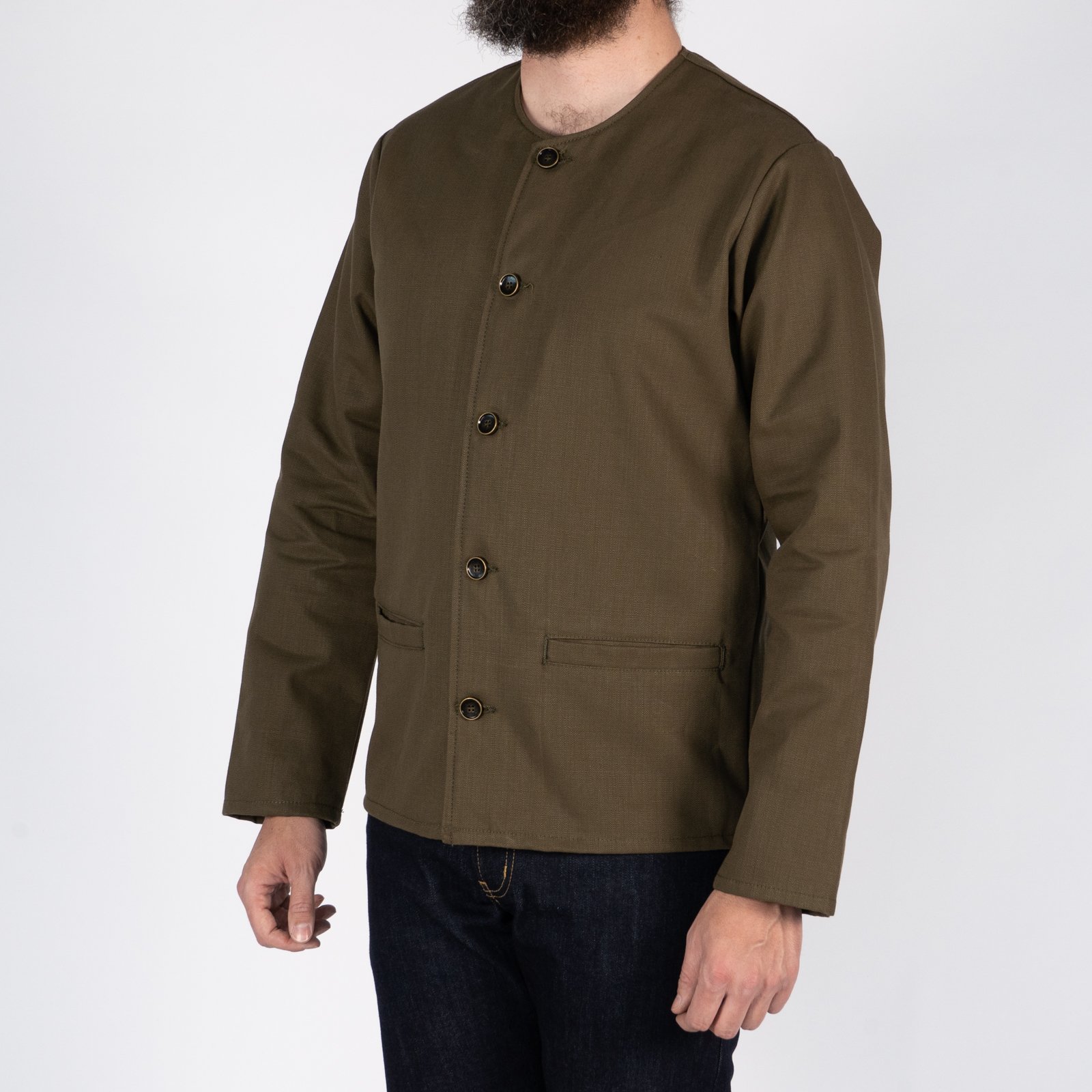  Smart Jacket - Raw Cotton Canvas - Olive - side 