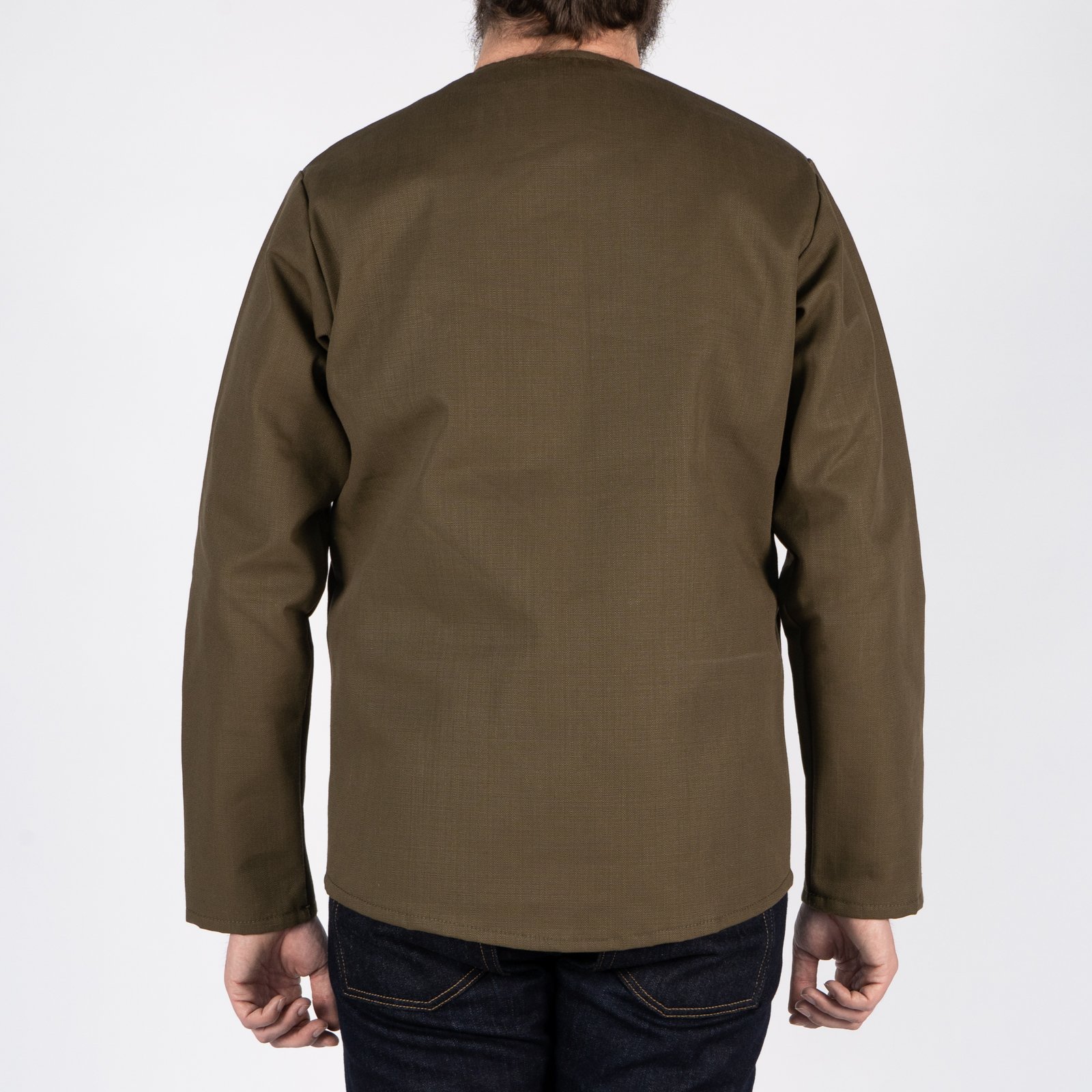  Smart Jacket - Raw Cotton Canvas - Olive - back 