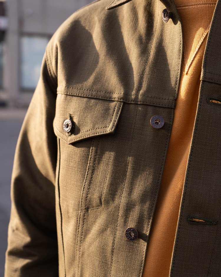 Raw Cotton Canvas - On Model - Jacket Pocket