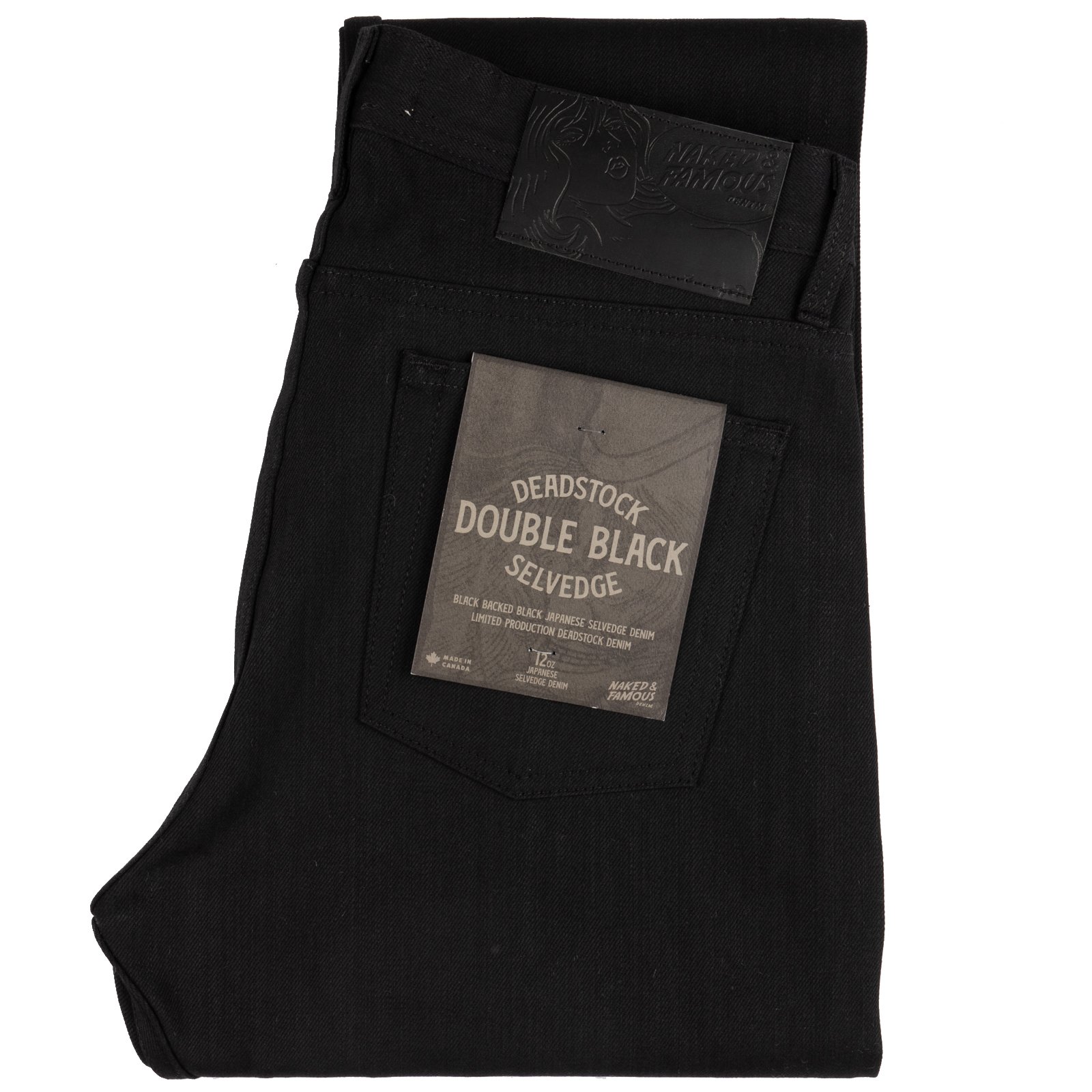  Deadstock Double Black Selvedge Jeans - folded  