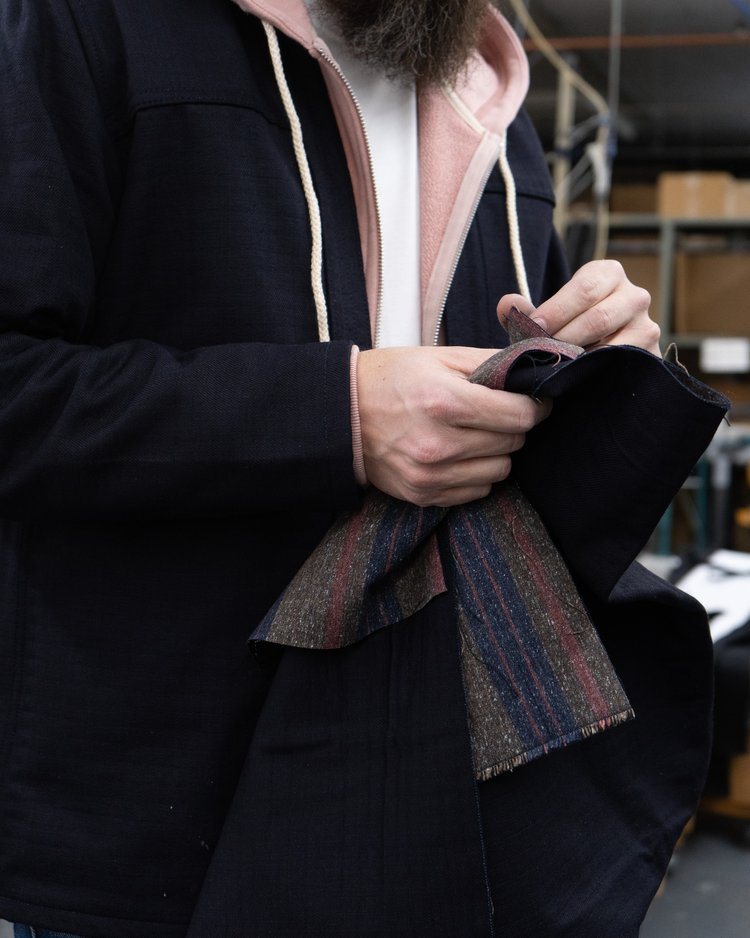 Blanket Lined Denim - Lifestyle - Kimono Shirt Fabric