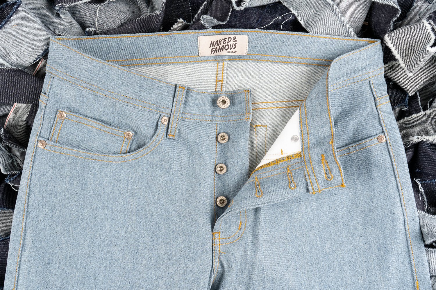 Lightweight Recycled Selvedge Stone Blue - Hardware