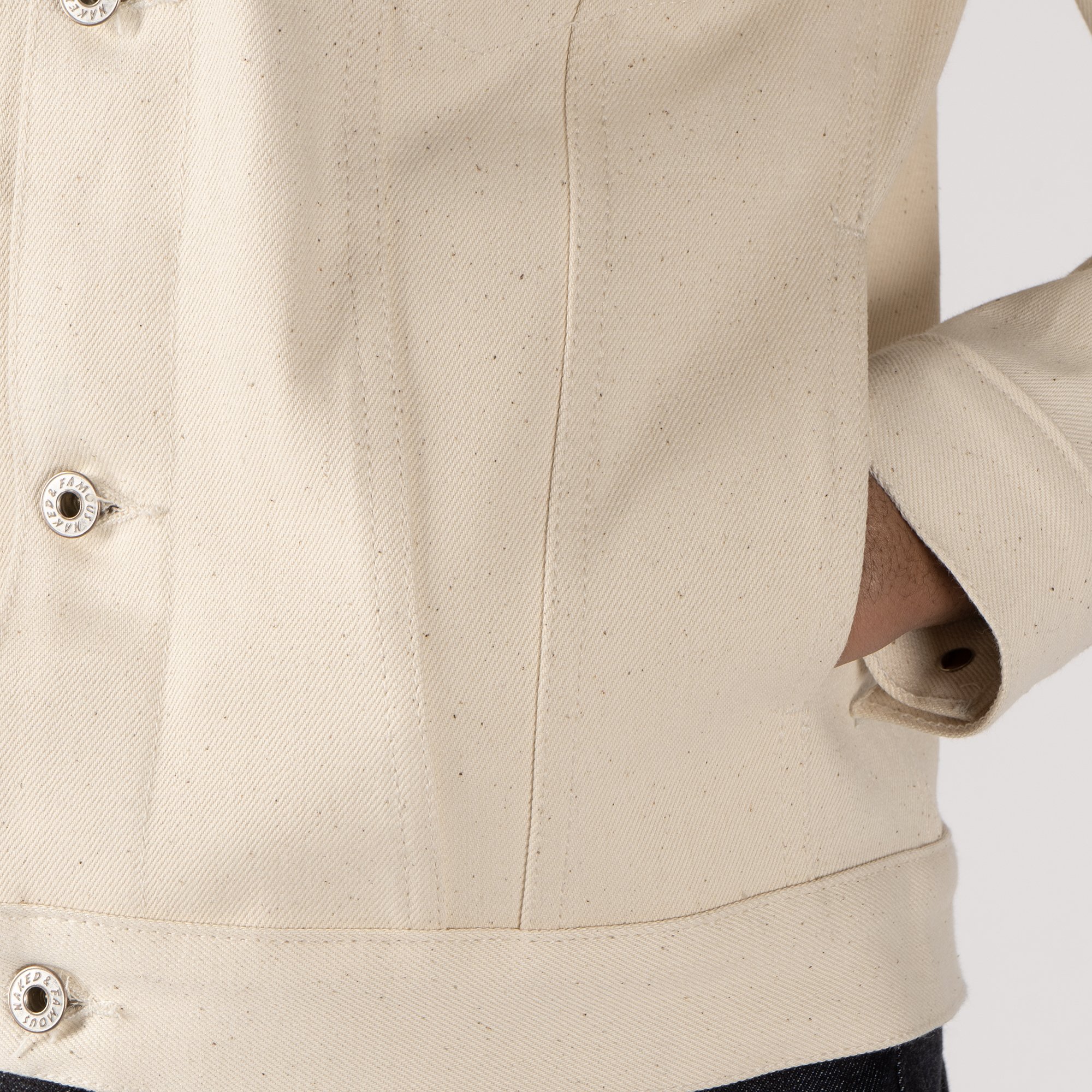  Denim Jacket - All Natural Organic Cotton Selvedge - hand pocket 