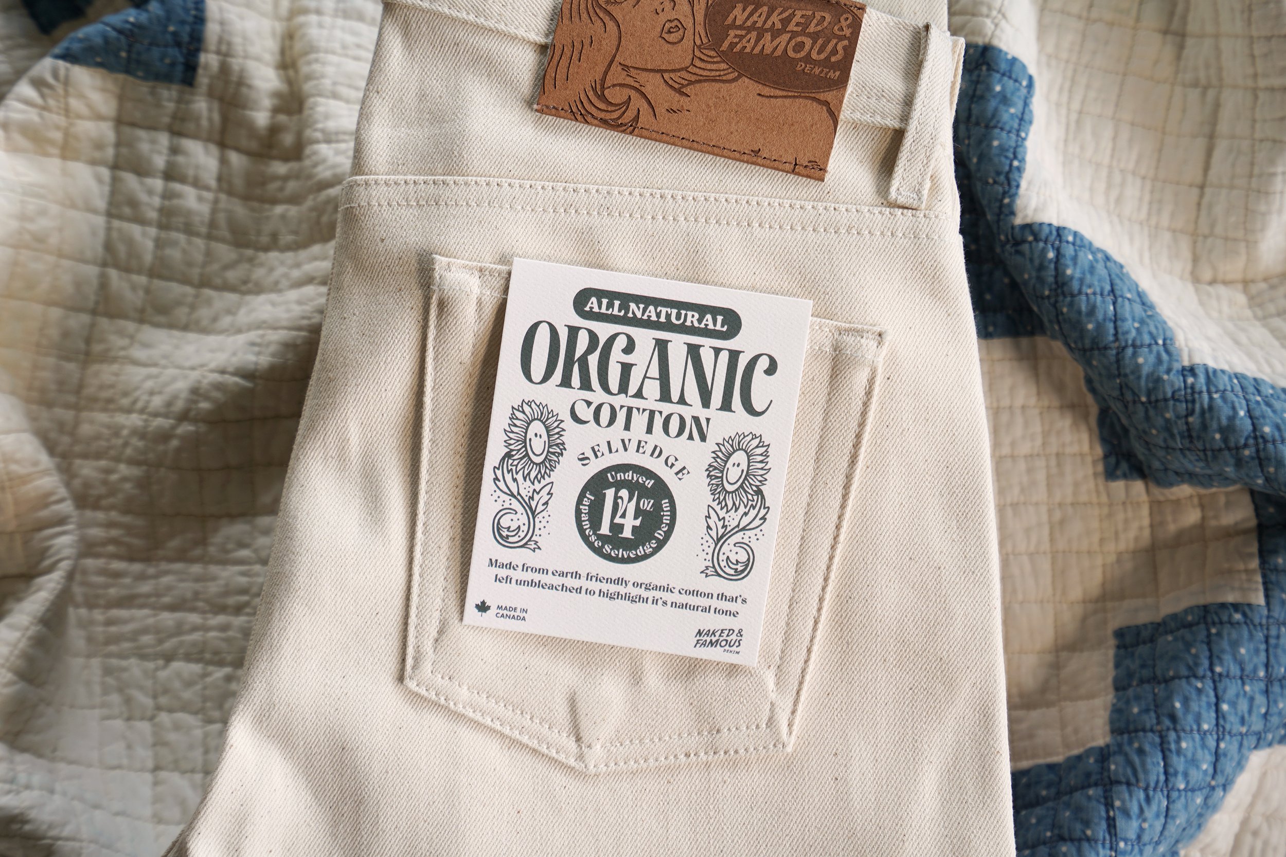 All Natural Organic Cotton Selvedge - Pocket Flasher