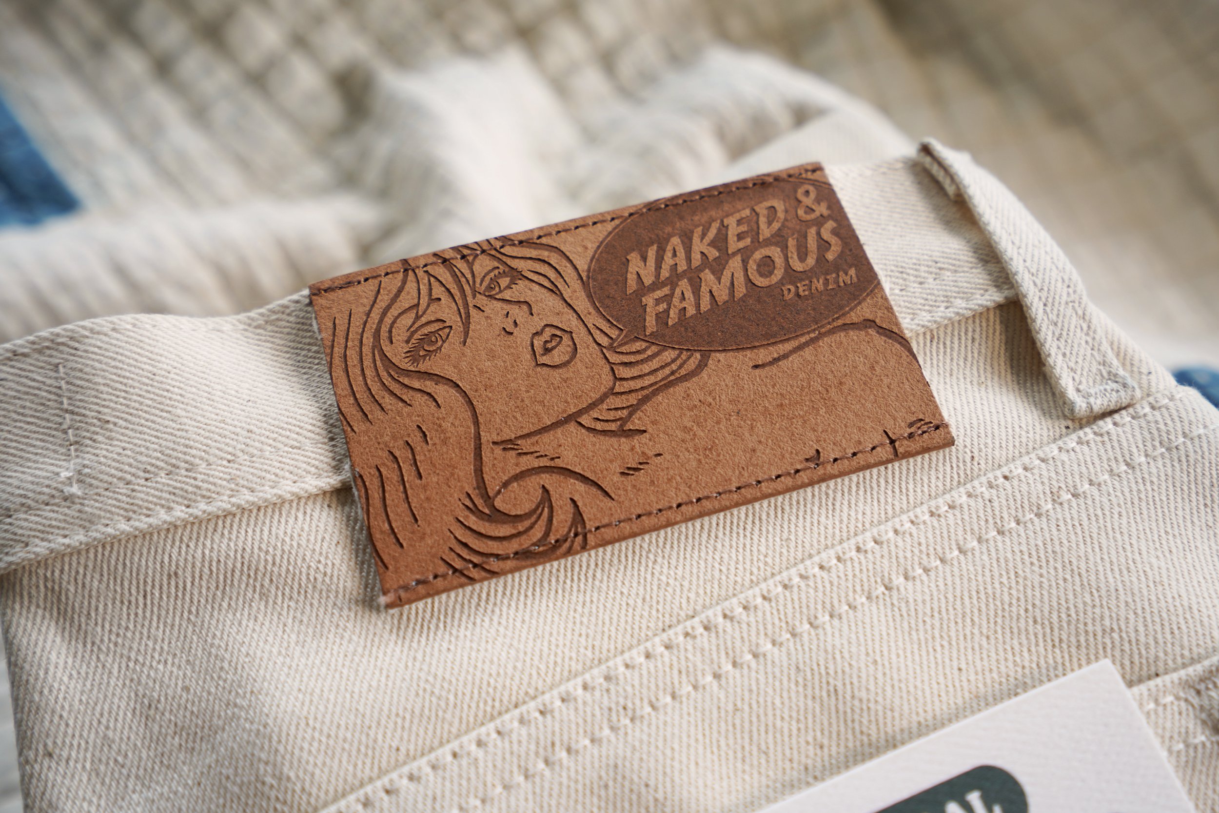 All Natural Organic Cotton Selvedge - Leather Patch