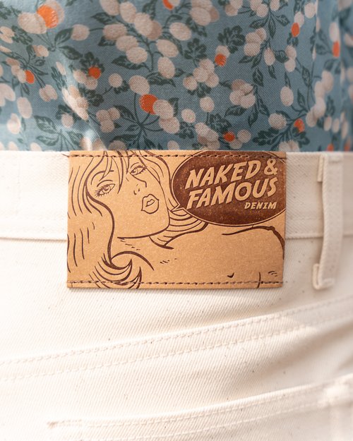 All Natural Organic Cotton Selvedge Lifestyle - Leather Patch