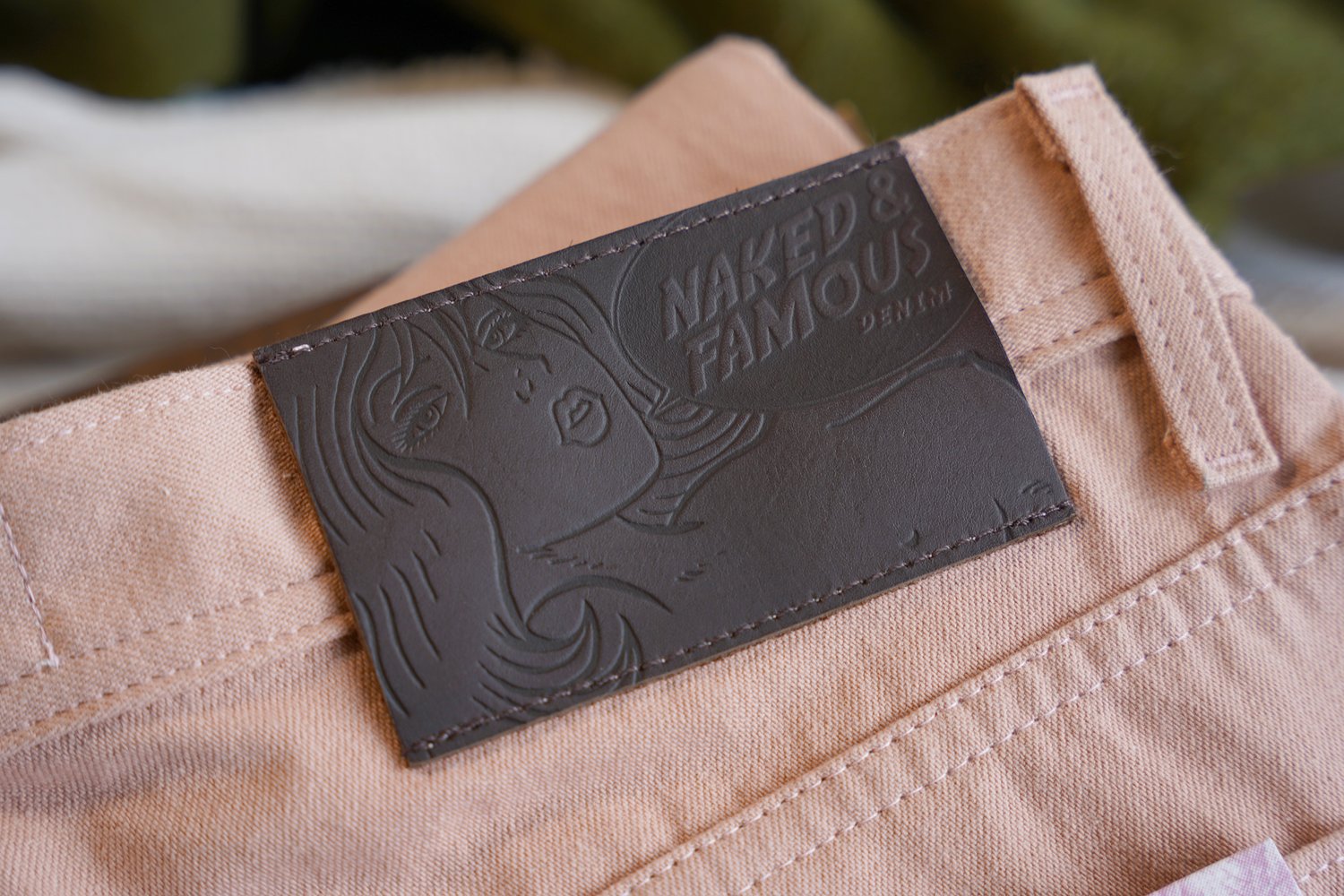Dusty Rose Denim - Leather Patch