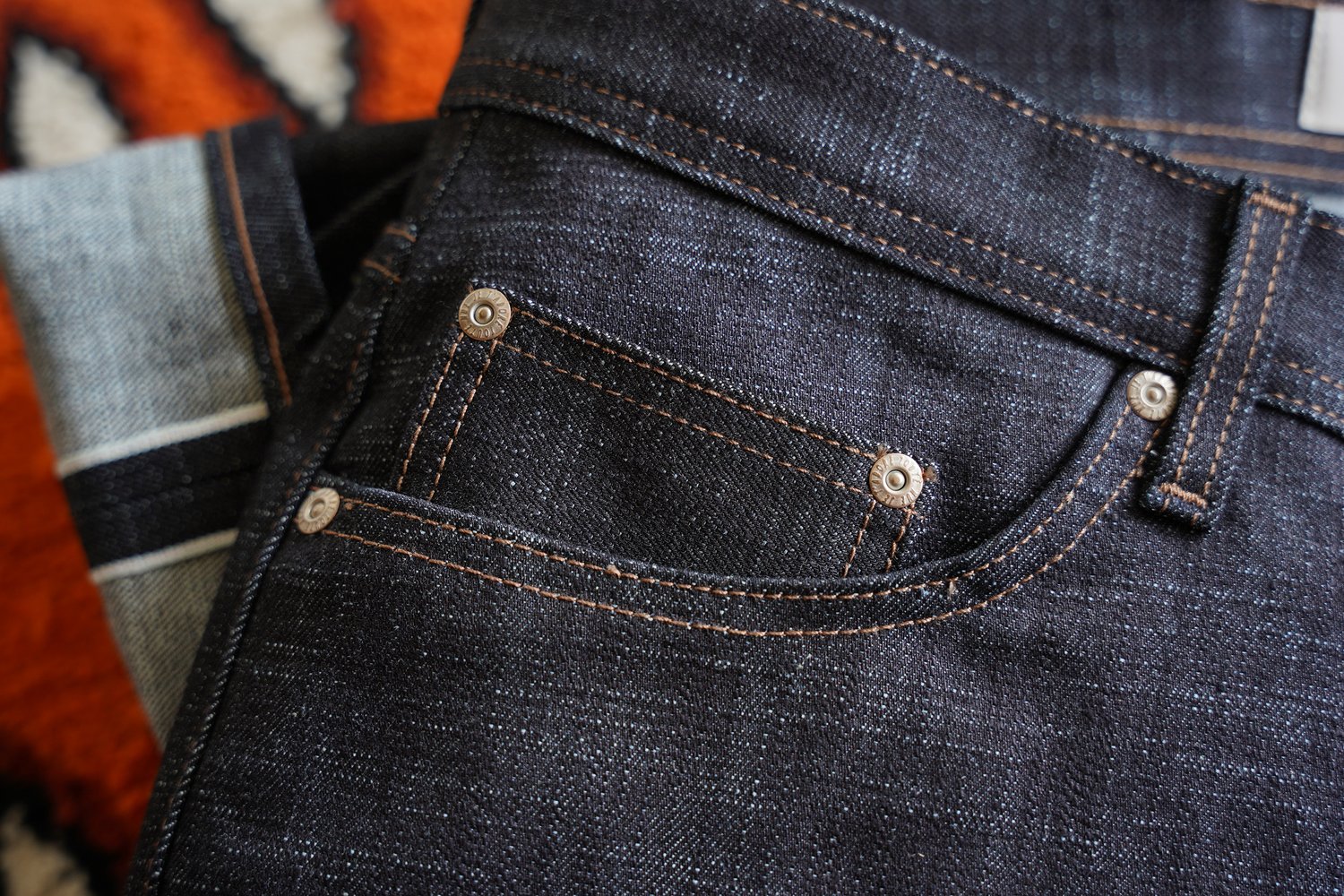 Selvedge extensible flammé - Poche à monnaie