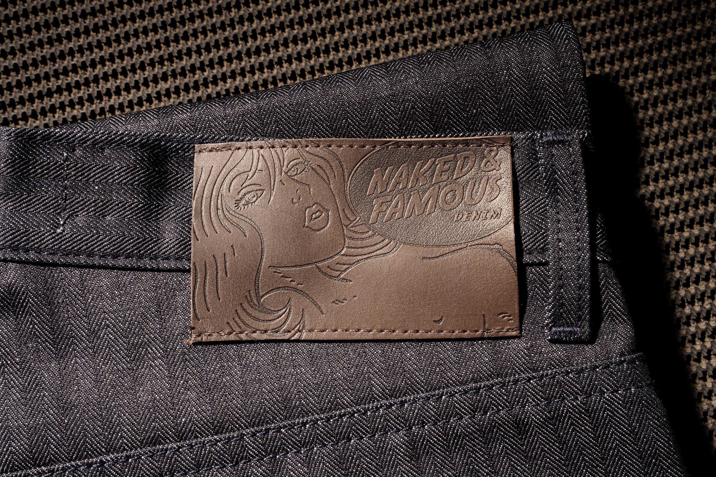 Herringbone Denim - Leather Patch