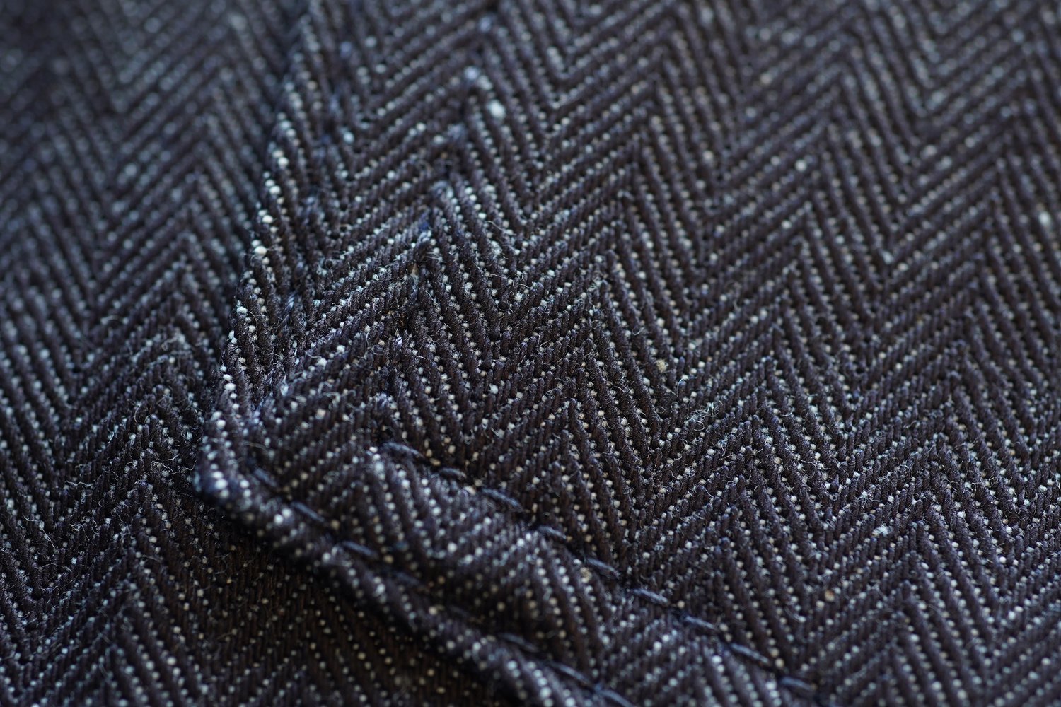 Herringbone Denim - Macro Fabric Detail