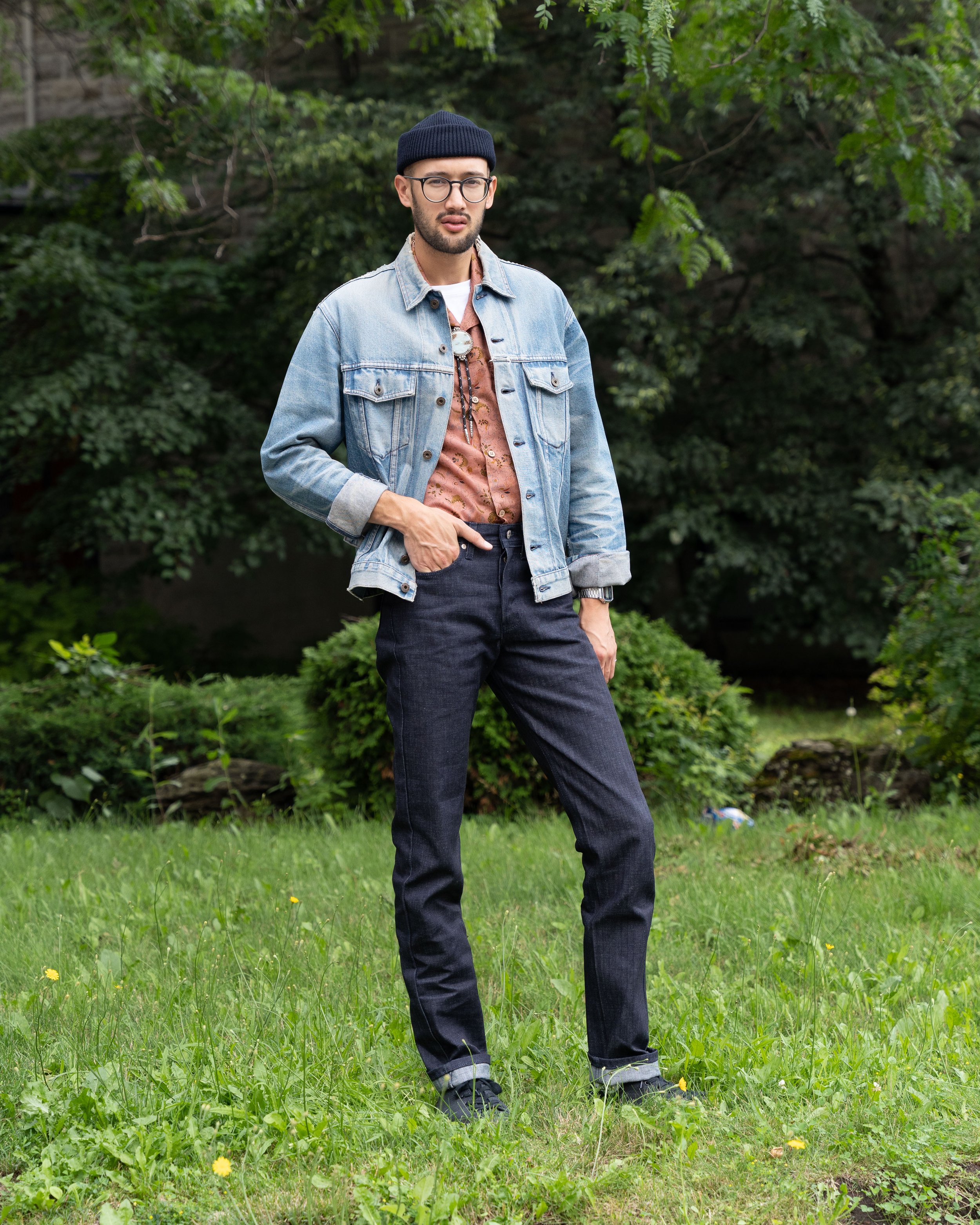 Herringbone Denim - Lifestyle - Model Front