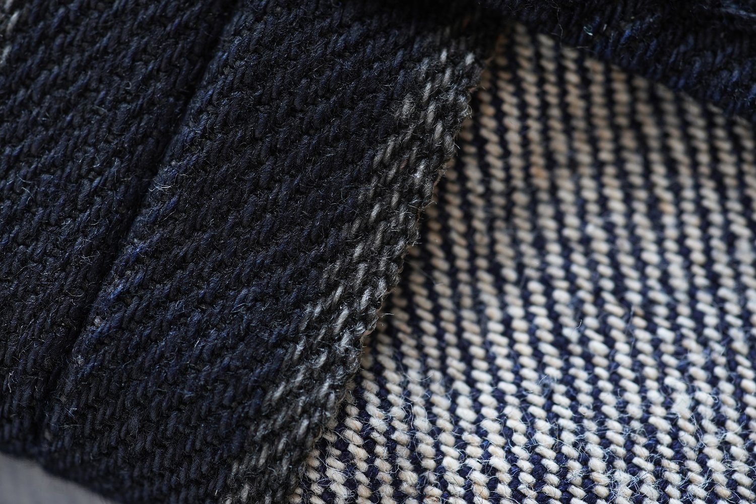Sumi Ink Coated Selvedge - Selvedge ID Close Up