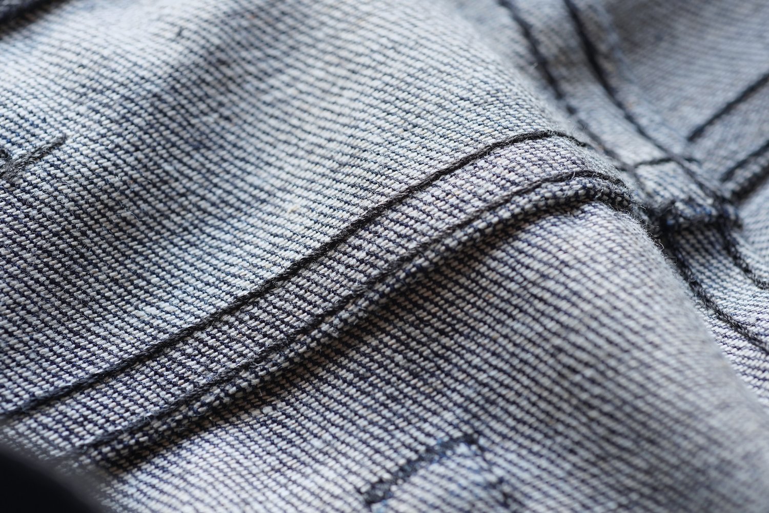 Sumi Ink Coated Selvedge - Weft Detail