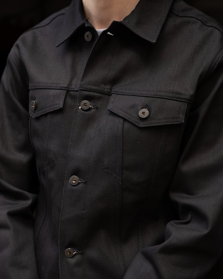 Sumi Ink Coated Selvedge - Lifestyle - Jacket Detail