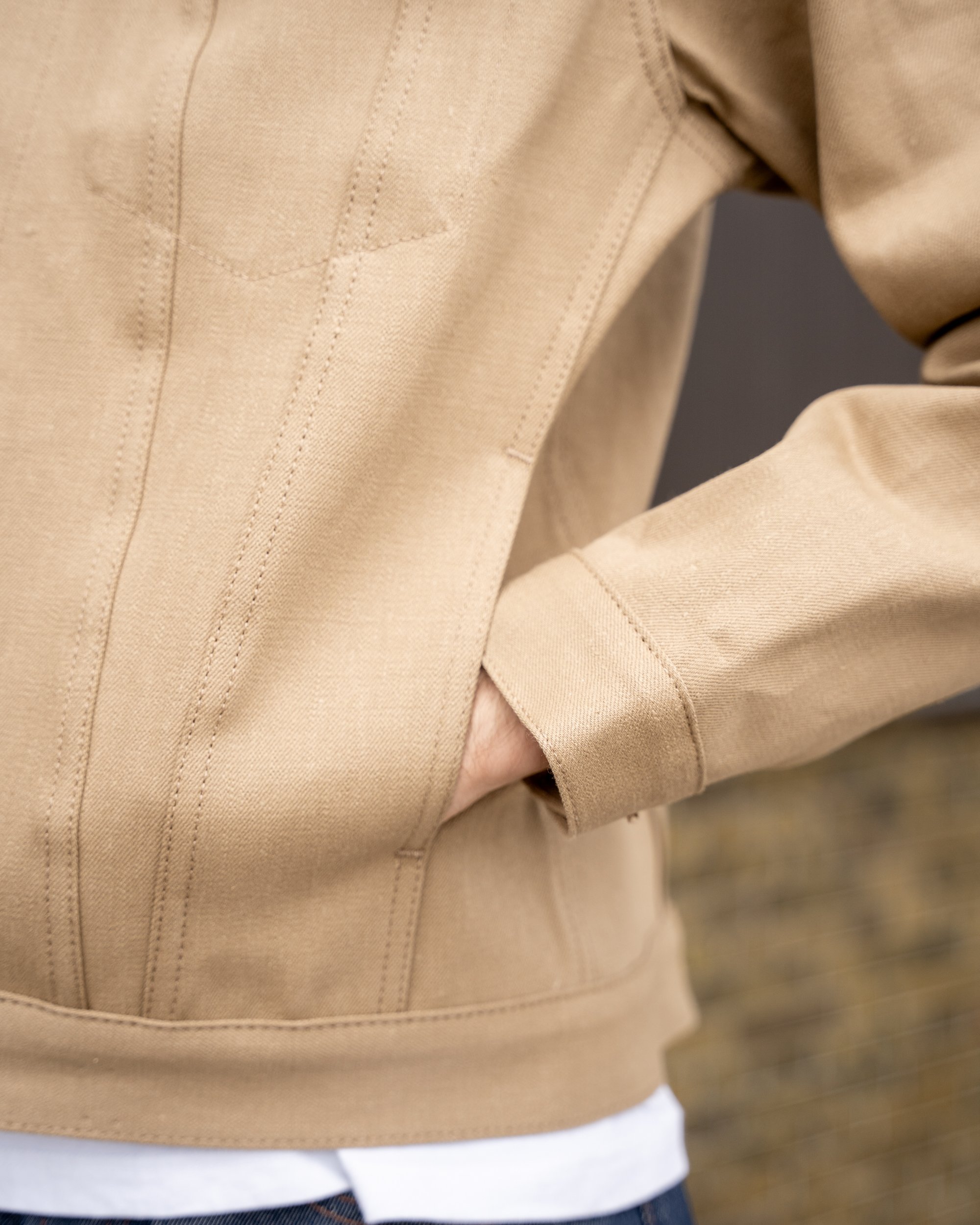 Camel Slub Selvedge - Lifestyle - Denim Jacket Pocket