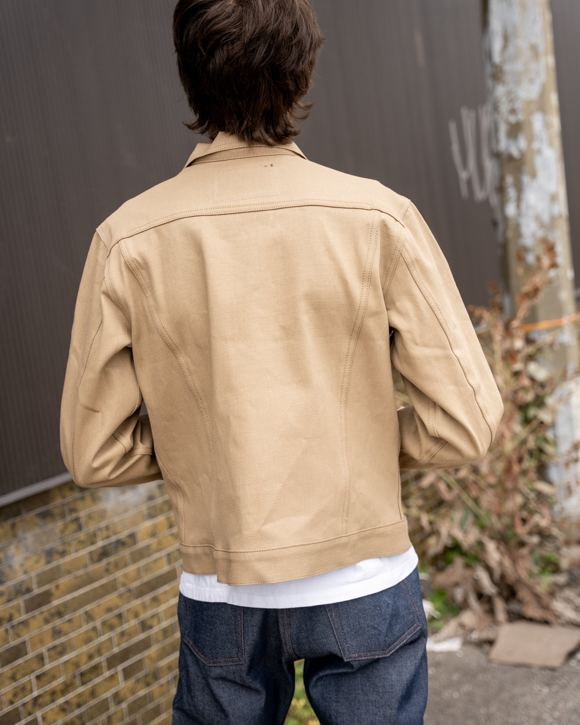 Camel Slub Selvedge - Lifestyle - Denim Jacket Back