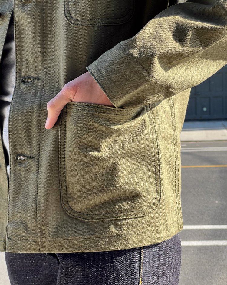 Army HBT - Olive Drab - Lifestyle - Chore Coat Detail