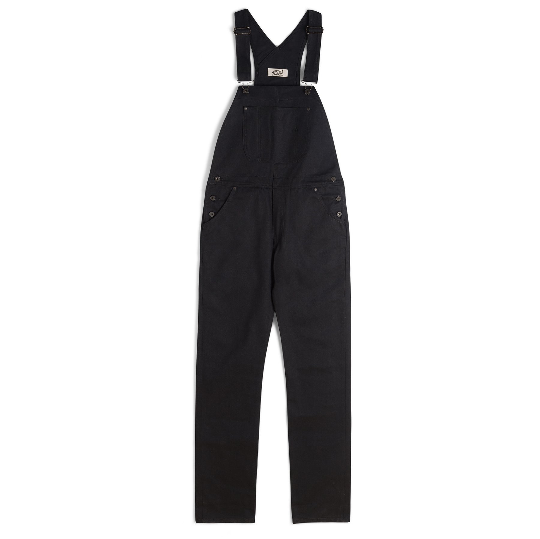  Overalls - Solid Black Selvedge - Front 