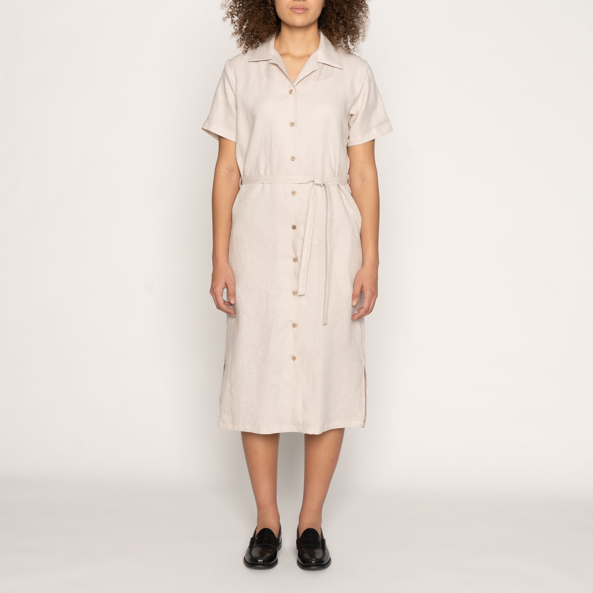  Women’s Aloha Dress - French Linen Fine Canvas - Ecru 