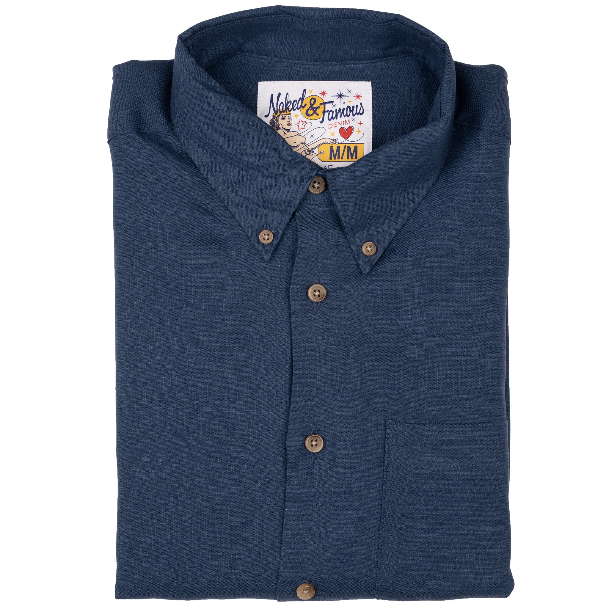  Easy Shirt - French Linen Fine Canvas - Blue 
